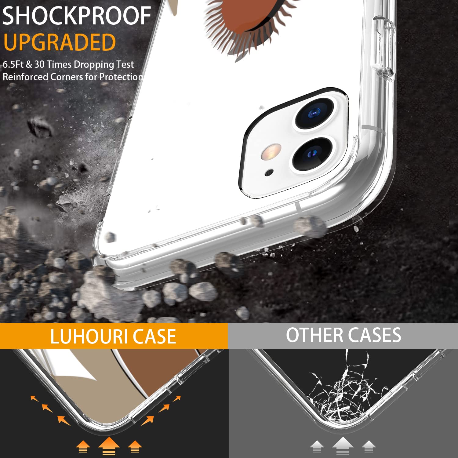 Luhouri Designed For Iphone 11 Case With Screen Protector - Crystal Acrylic Clear For Women And Girls - Slim Fit Protective Phon