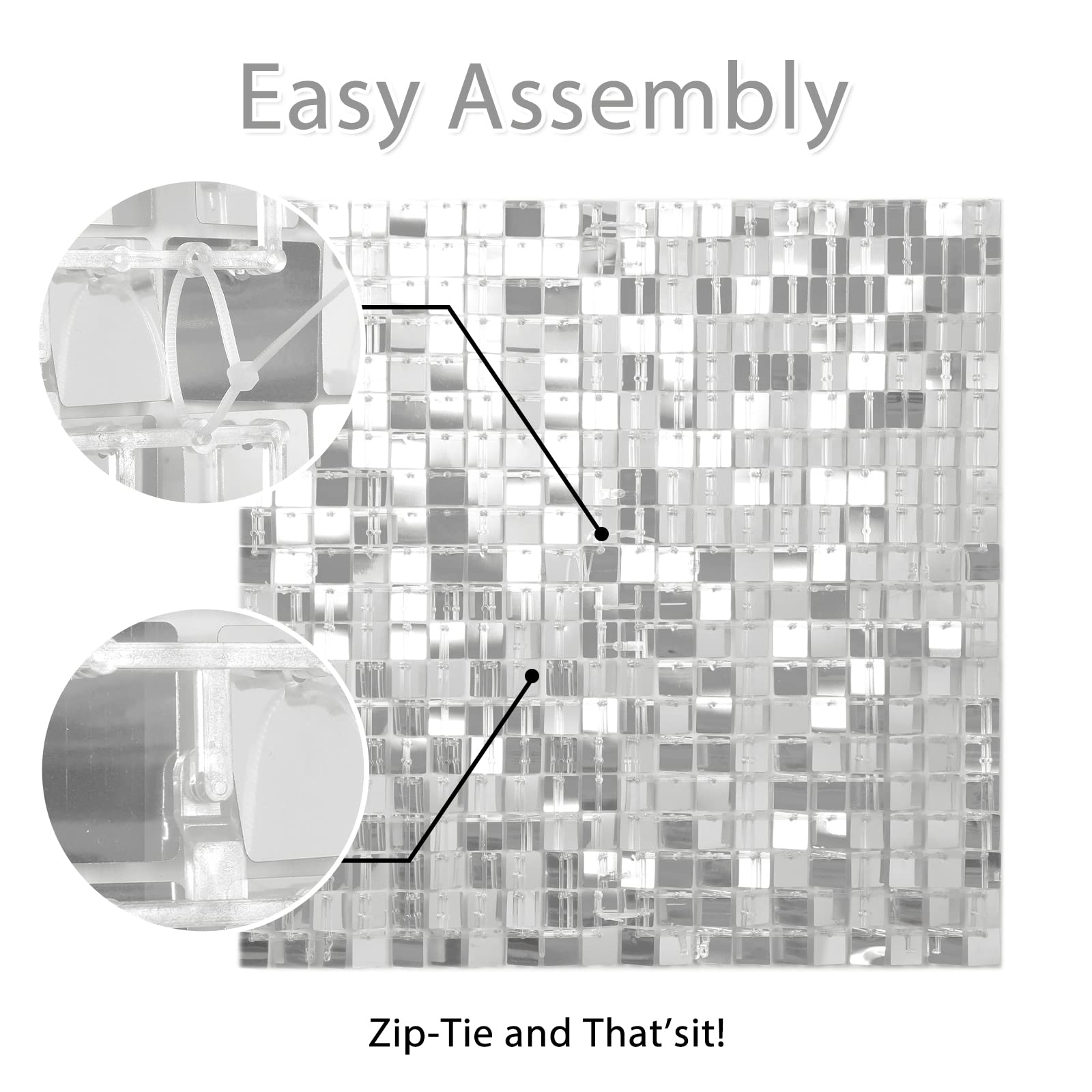 Silver Shimmer Wall Panel Backdrop   Sequin Panels Backdrops 18 Panels Birthday Decoration Walls For Bridal Shower Wedding