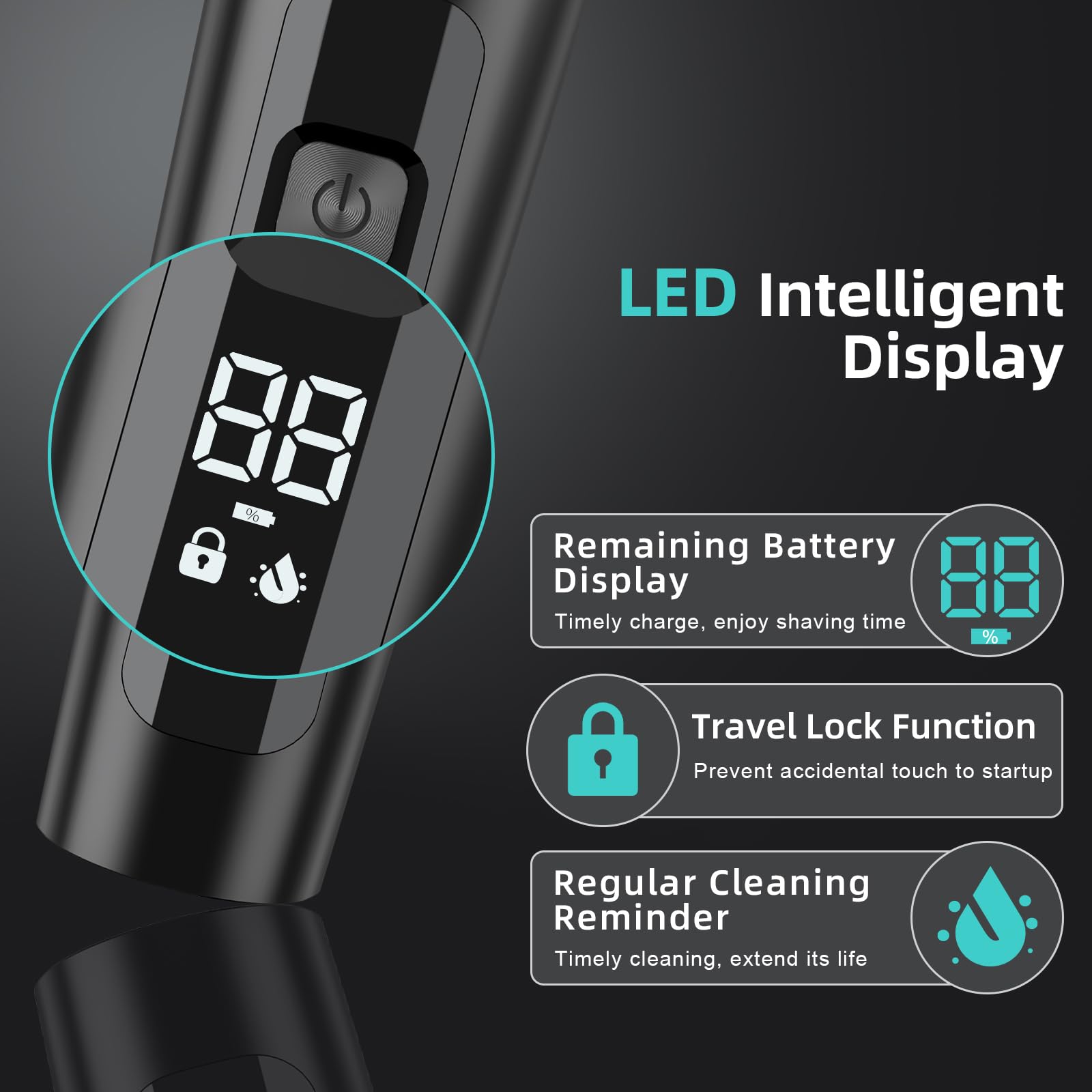 Sweetlf Electric Razor For Men, Wet & Dry Shaving, Type C Charging, Ipx7 Waterproof, Led Display, Face Shaver, Black