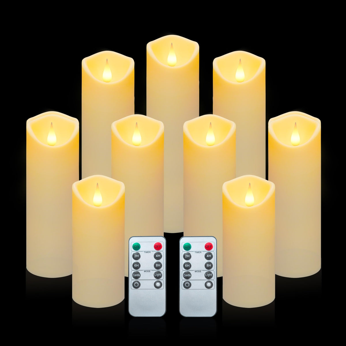 Aignis Flameless Led Candles Battery Operated With 10-Key Remote And Timer, Indoor Heat Resistant For Home/Wedding/Holiday D?Or,