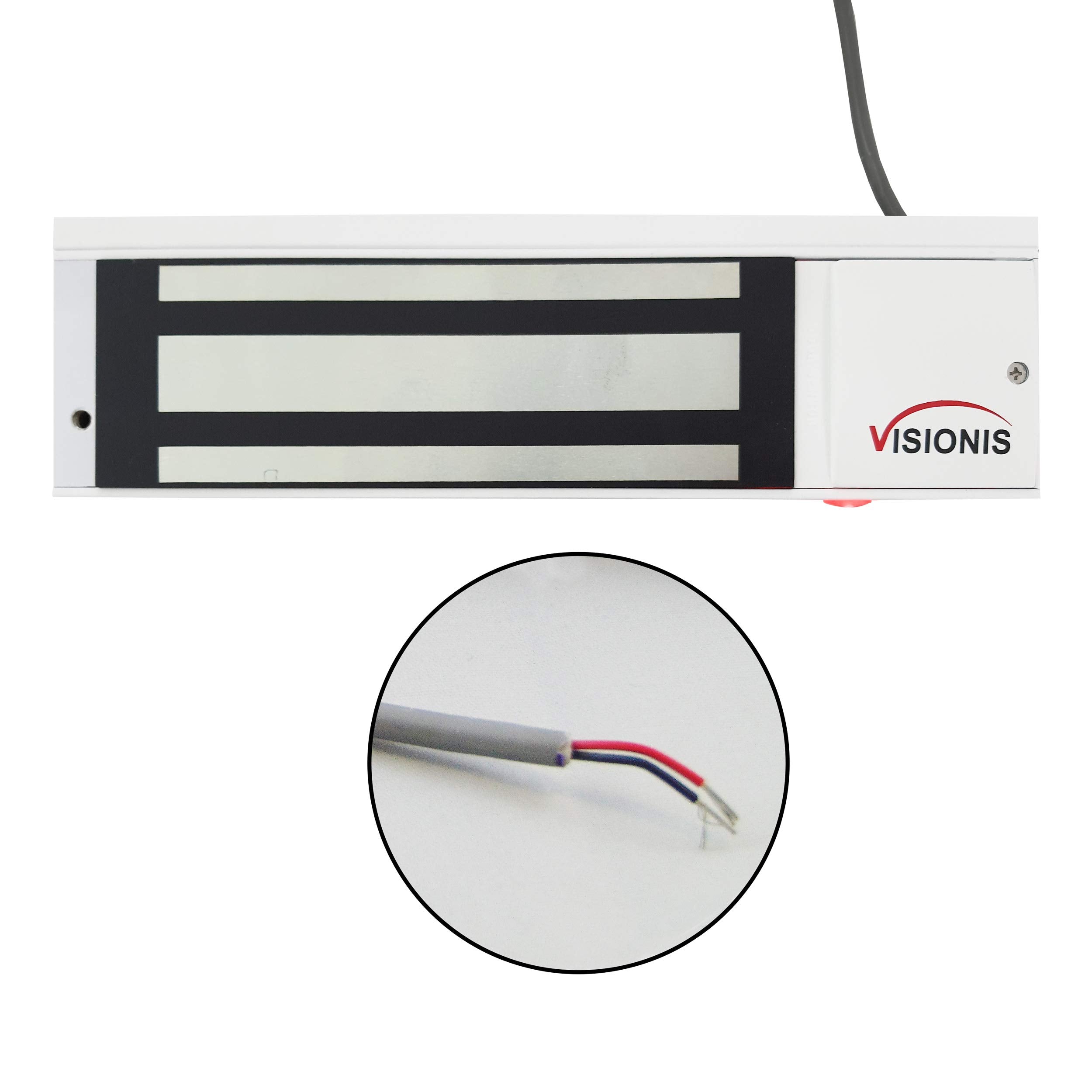 Visionis Vs Visml1200Led Wh Indoor 1200Lbs White Electromagnetic Lock With Led Sensor For Door Access Control