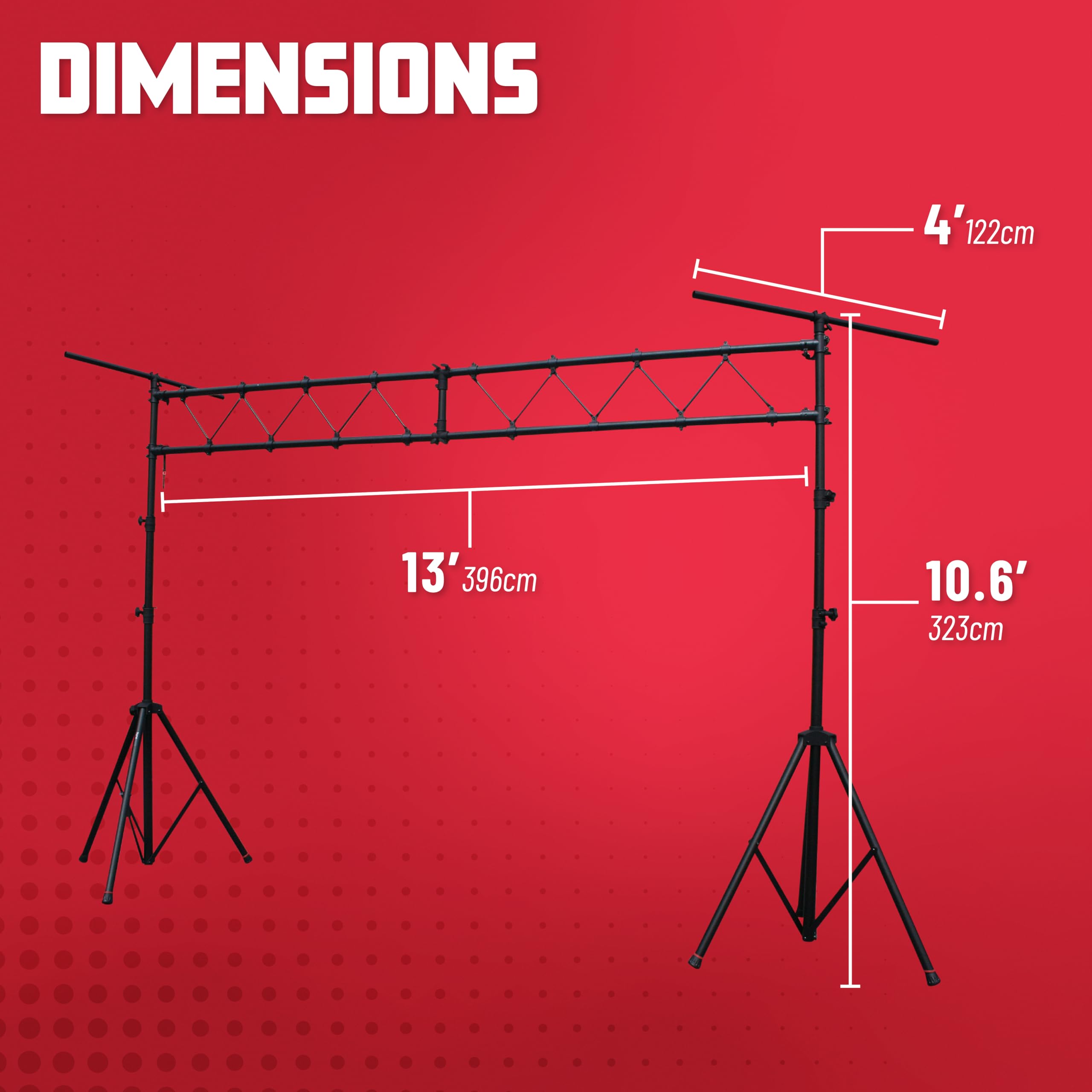 Gator Frameworks Lightweight Aluminum Lighting Truss, Max Height 10Ft 6 - 13Ft Width (Gfw-Light-Lt1)