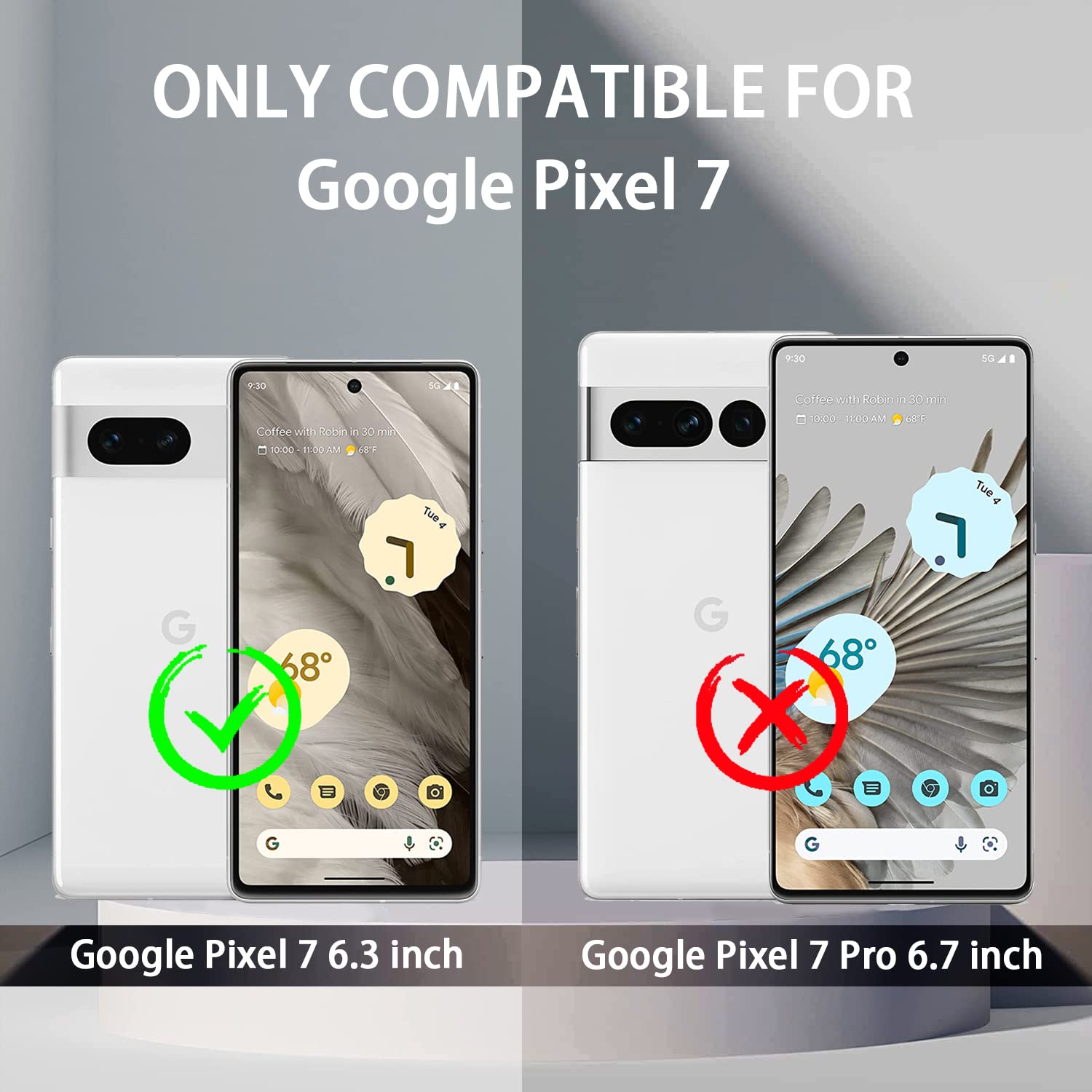 ZMPHG Pixel 7 5G Phone Case Military Grade Shockproof with Rotatable Magnetic Ring Kickstand & HD Screen Protector Black