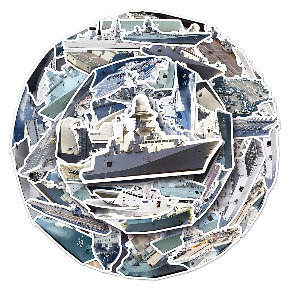Popular Warship Stickers For Boys Teens|50 Pcs|Cartoon Waterproof Vinyl Stickers For Flasks Laptop Tablet Computer Bicyle Waterb