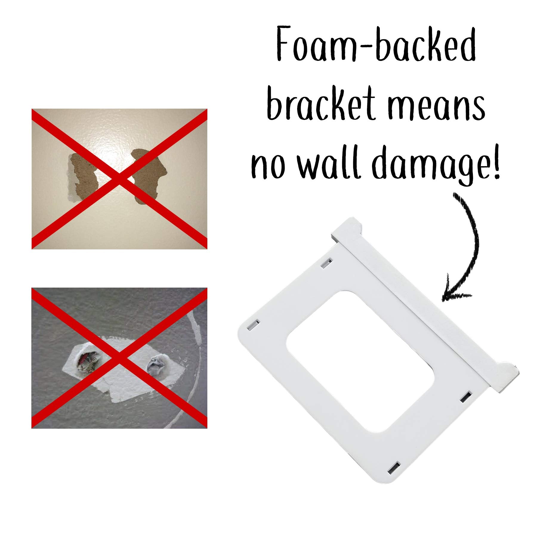 The No-Screwups Remote Control Holder By Mount Genie (White): Wall Mount With No Damaging Screws Or Tape. Installs In Seconds On