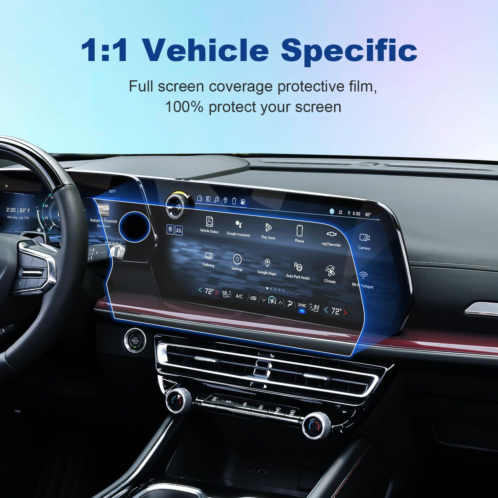 (2Pcs) 2024 Chevy Traverse Screen Protector For Chevrolet Traverse (Rs/Z71/Lt/Ls) 17.7 Inch Touchscreen, 2024 Chevy Traverse Acc