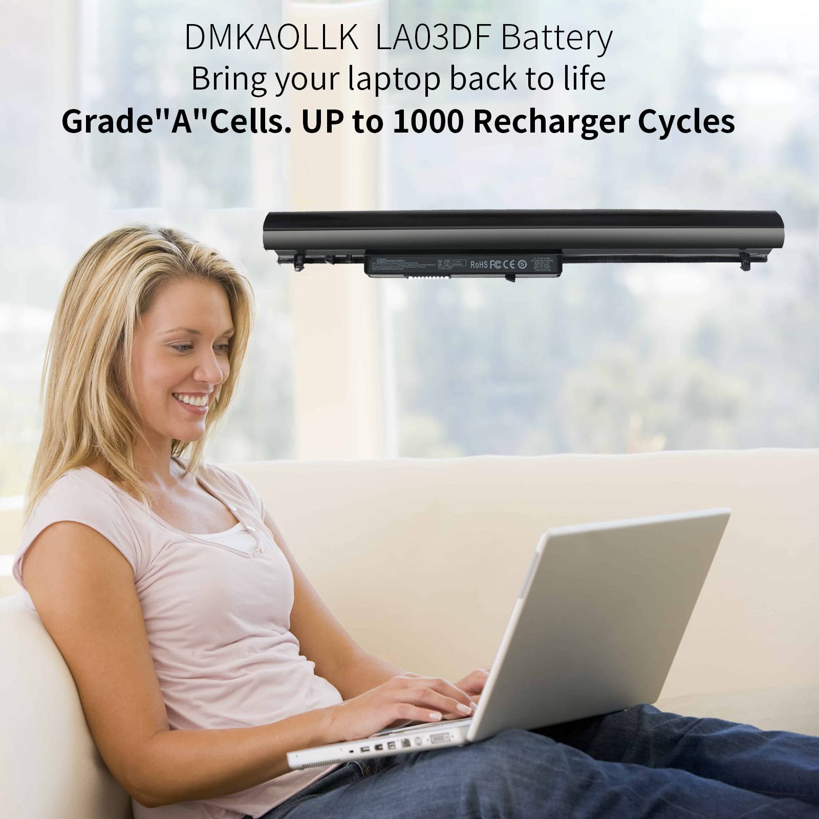 Dmkaollk La03 La03Df 776622 001 Battery For Hp 15 F272Wm 15 F222Wm 15 F233Wm 15 F039Wm 15 F010Dx 15 F100Dx 15 F014Wm 15  F211Wm