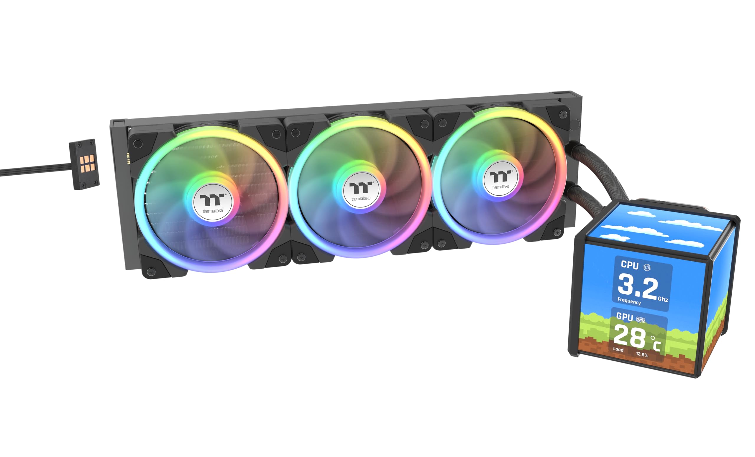 Thermaltake MINECUBE 360 Ultra CPU Liquid Cooler; Intel/AMD Compatible; 3x120mm 500~2000rpm SWAFAN EX ARGB; MAGForce 2.0. 4X 3.9