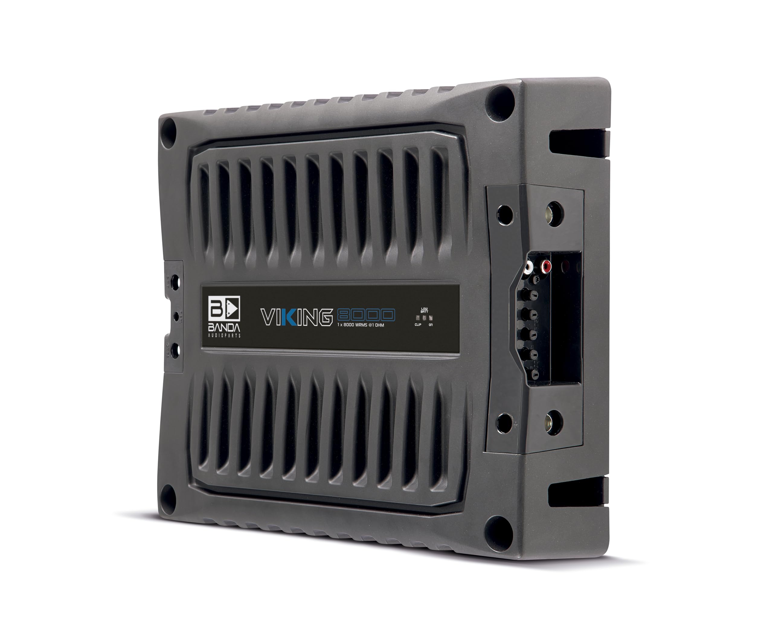 Banda VIK8000.1BK New Viking 8000 Watts Rms Amplifier Audio Car Speaker 1-Ohm Full Range Crafted with Aluminum Chassis, LED Indi