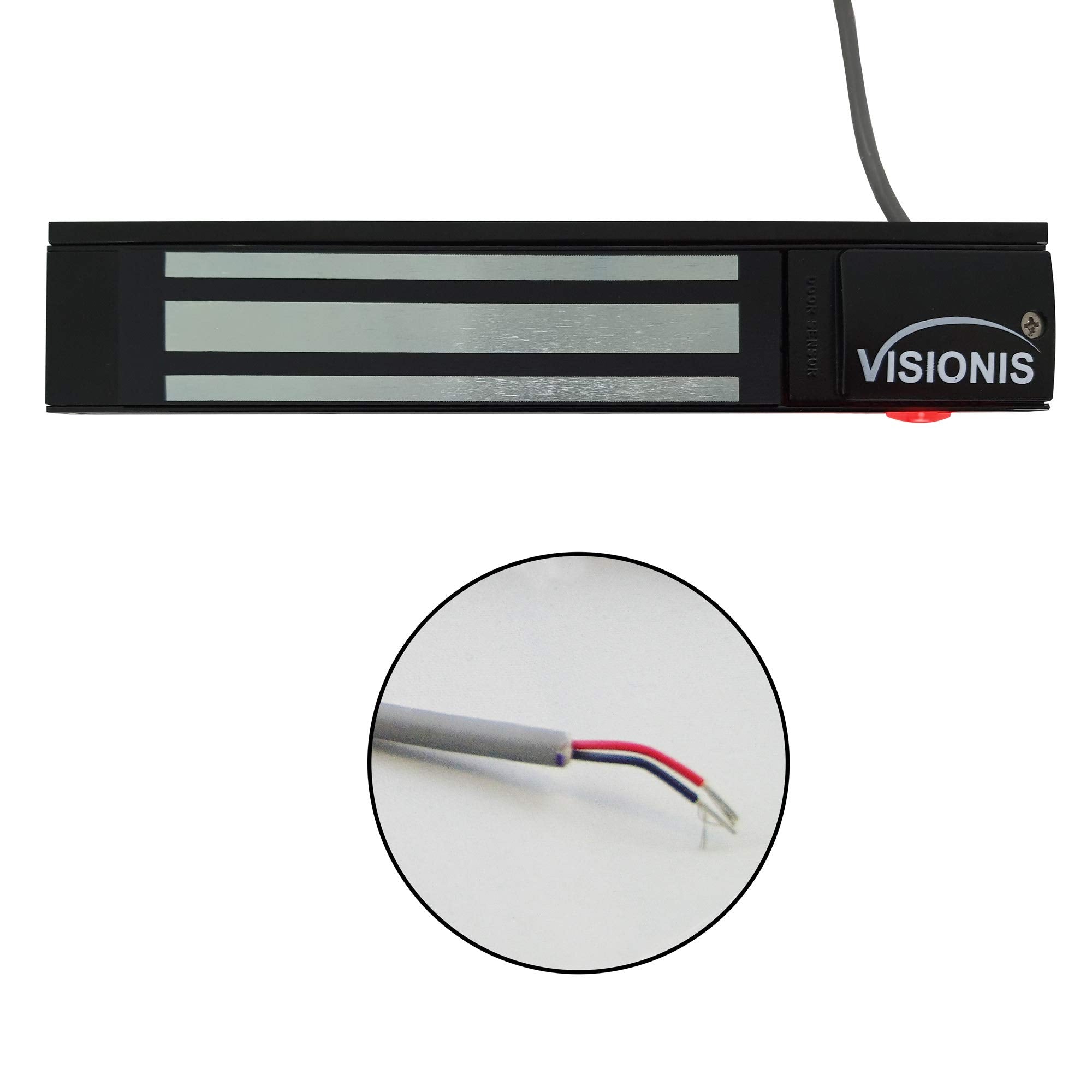 Visionis Vs Visml300Led Bl Indoor 300Lbs Black Electromagnetic Lock With Led Sensor For Door Access Control
