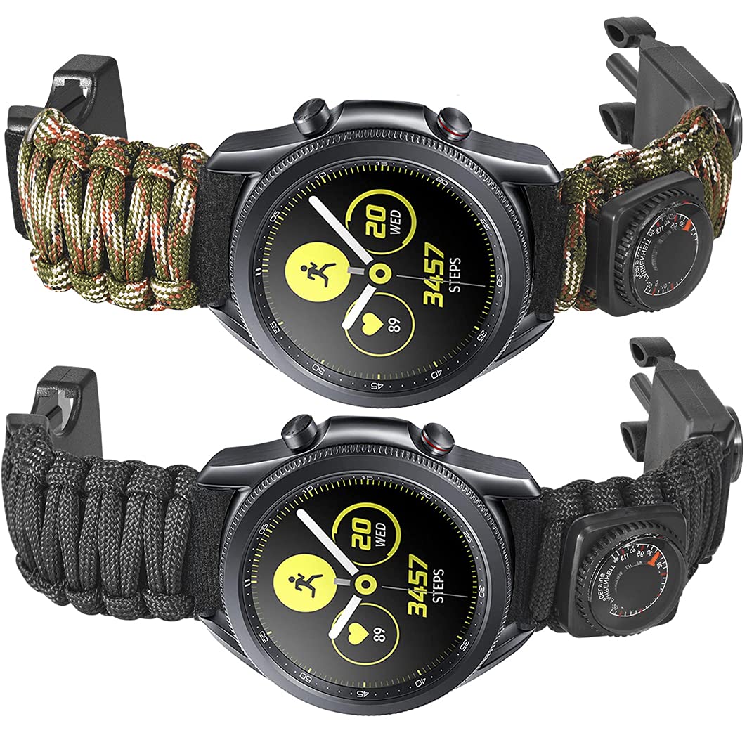 Onewly Compatible With Samsung Galaxy Watch 4 Classic Band 46Mm/42Mm,Multi Functional Paracord 20Mm Watch Strap For Galaxy Watch