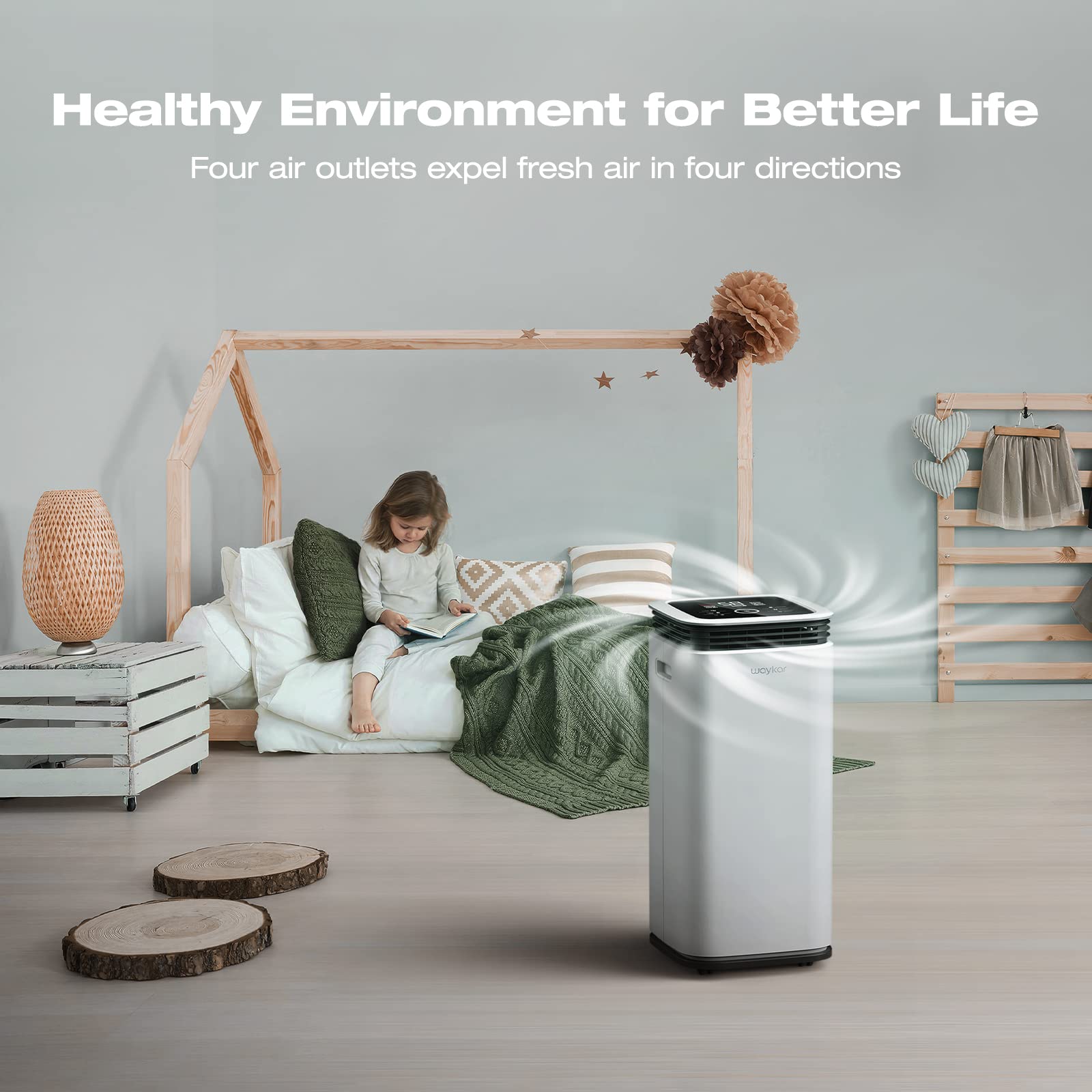 Waykar 5000 Sq. Ft Home Dehumidifier With Drain Hose For Basements, Large & Medium Sized Rooms, And Bathrooms With Intelligent T