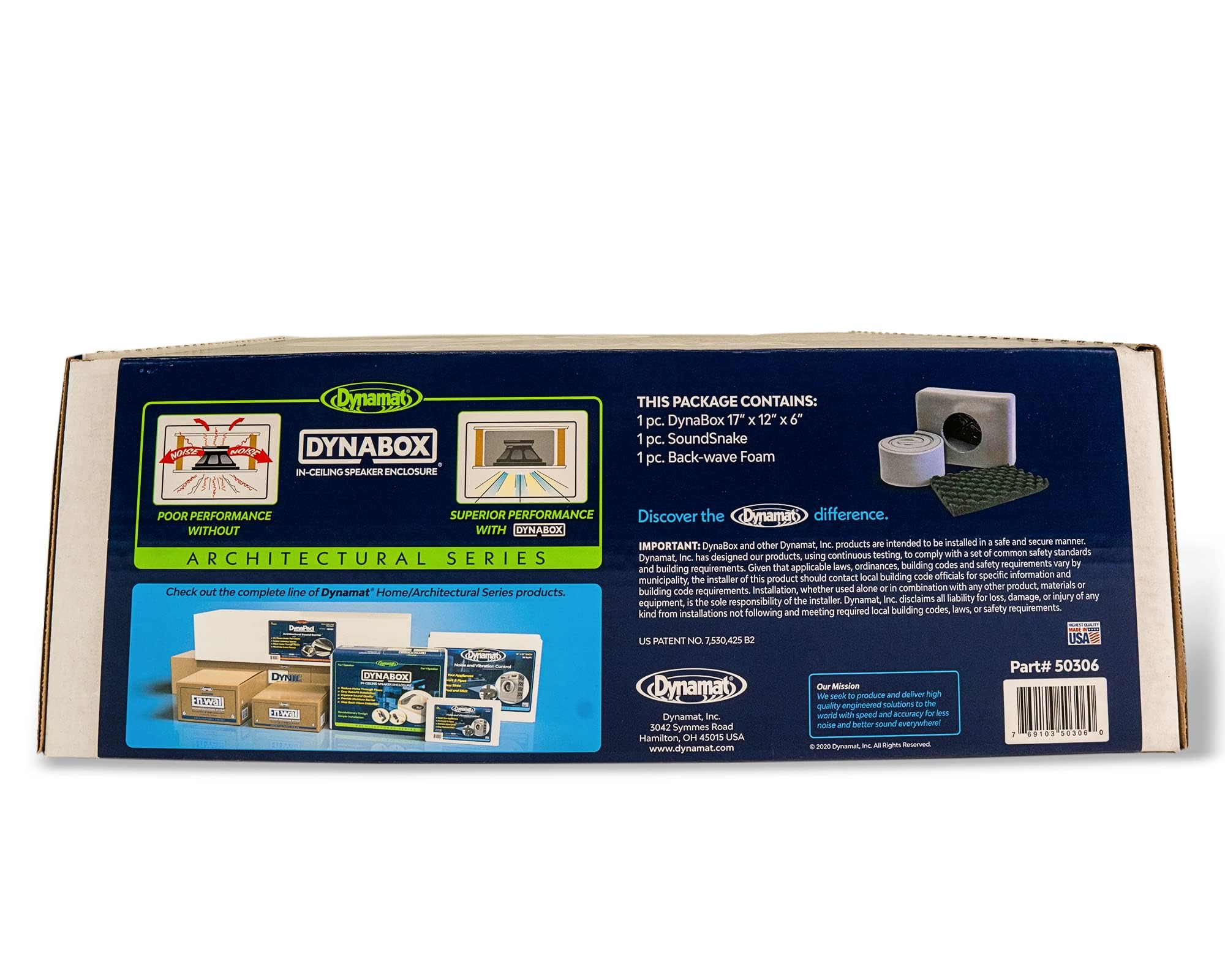 Dynabox (6 Inch Ceiling Kit) - Enhance Your In-Home Speaker Ceiling System With Dynamats Speaker Insulation Kit - Improve Sound