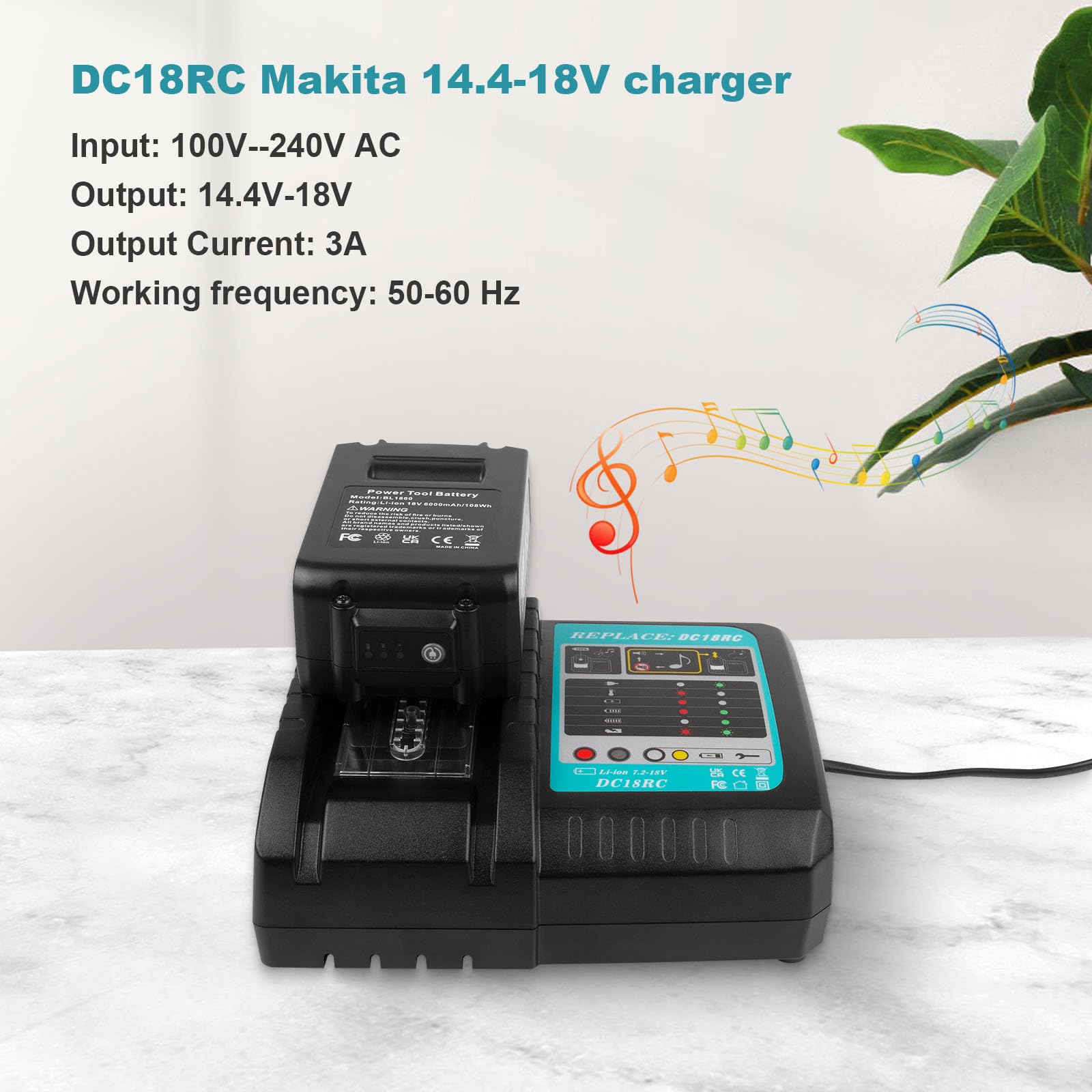 Rapid Battery Charger Dc18Rc Dc18Rd Dc18Ra For Makita Tools 14.4V 18V Lxt Li Ion Battery Bl1815 Bl1820 Bl1830 Bl1850 Bl1860 Bl18