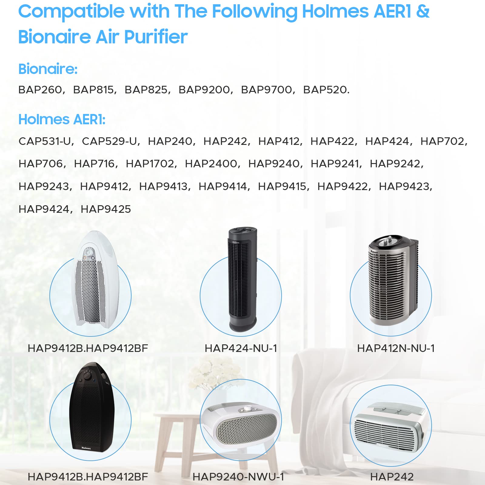 Aller Gen Remover Aer1 Filter Replacement For Holmes Air Puri Fiers, 1 True Hepa Filters + 2 Carbon Booster Filters, Hapf300Ap U