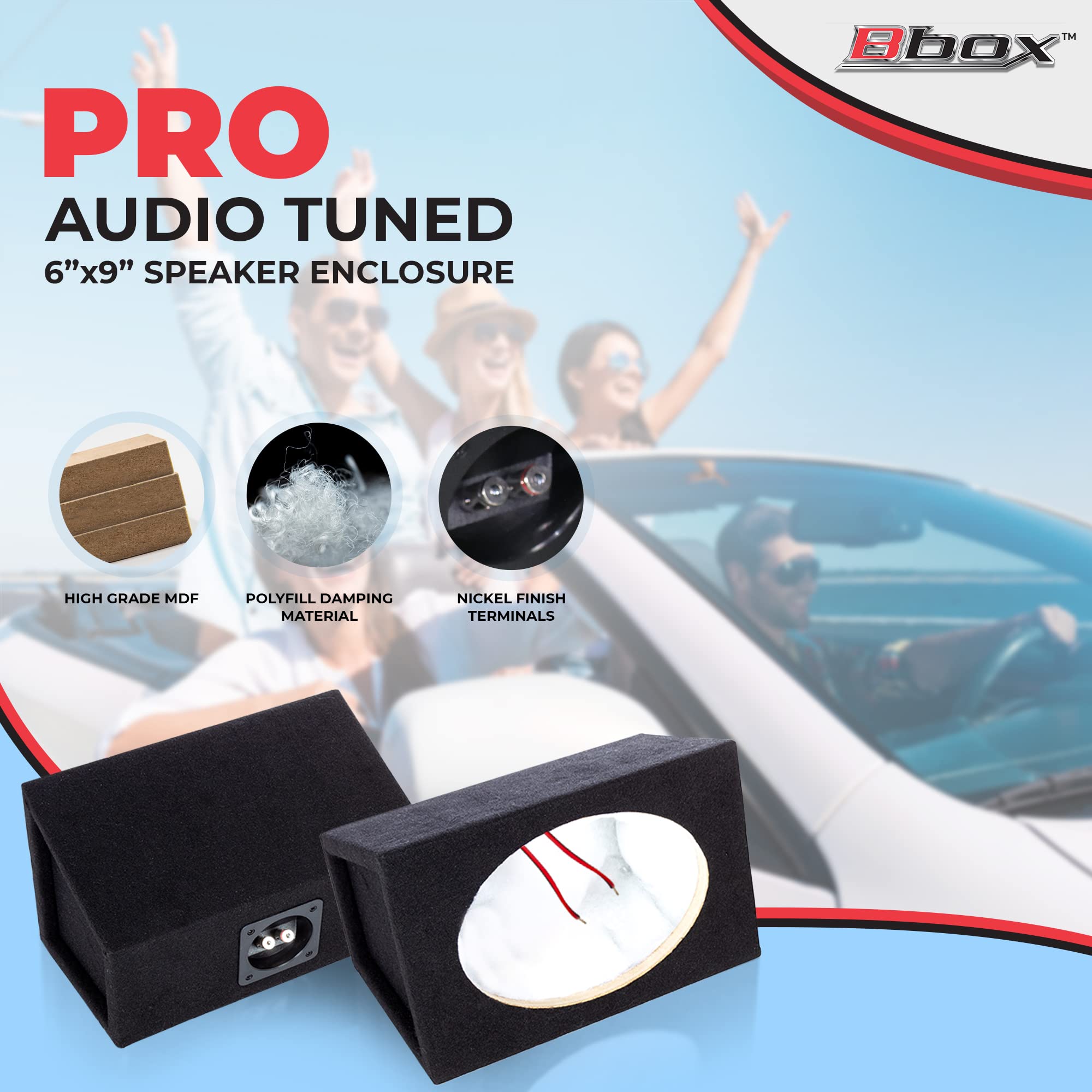 Atrend Bbox Pro Audio Tuned Car Speaker Boxes & Enclosures   6X9 Speaker Box For Great Sound Quality For Home & Vehicle  Nickel