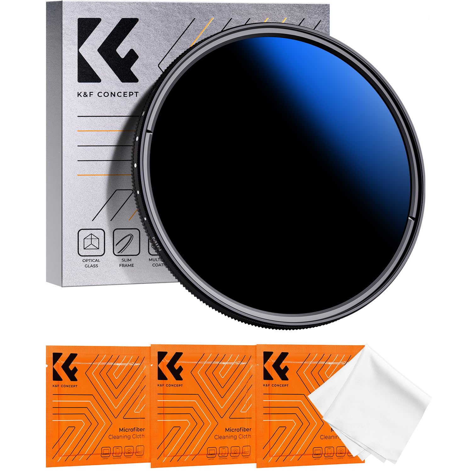 K&F Concept 72Mm Variable Nd2 2000 (1 11 Stops) Nd Camera Lens Filter 18 Multi Coated Adjustable Neutral Density Filter With 3 V