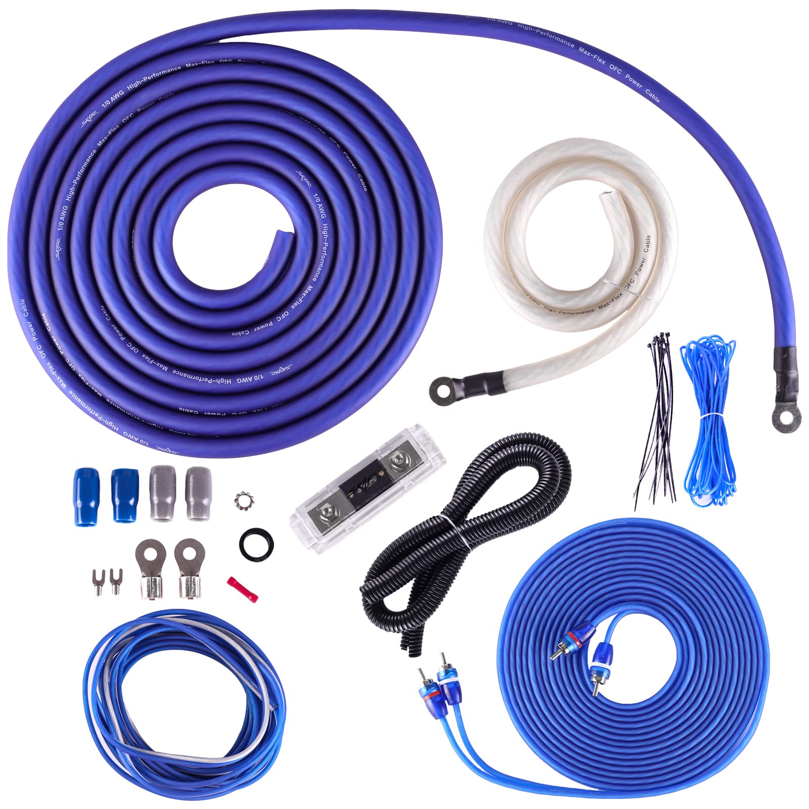Skar Audio 1/0 Gauge Ofc Complete Amplifier Installation Wiring Kit, Skar0Anl Ofc