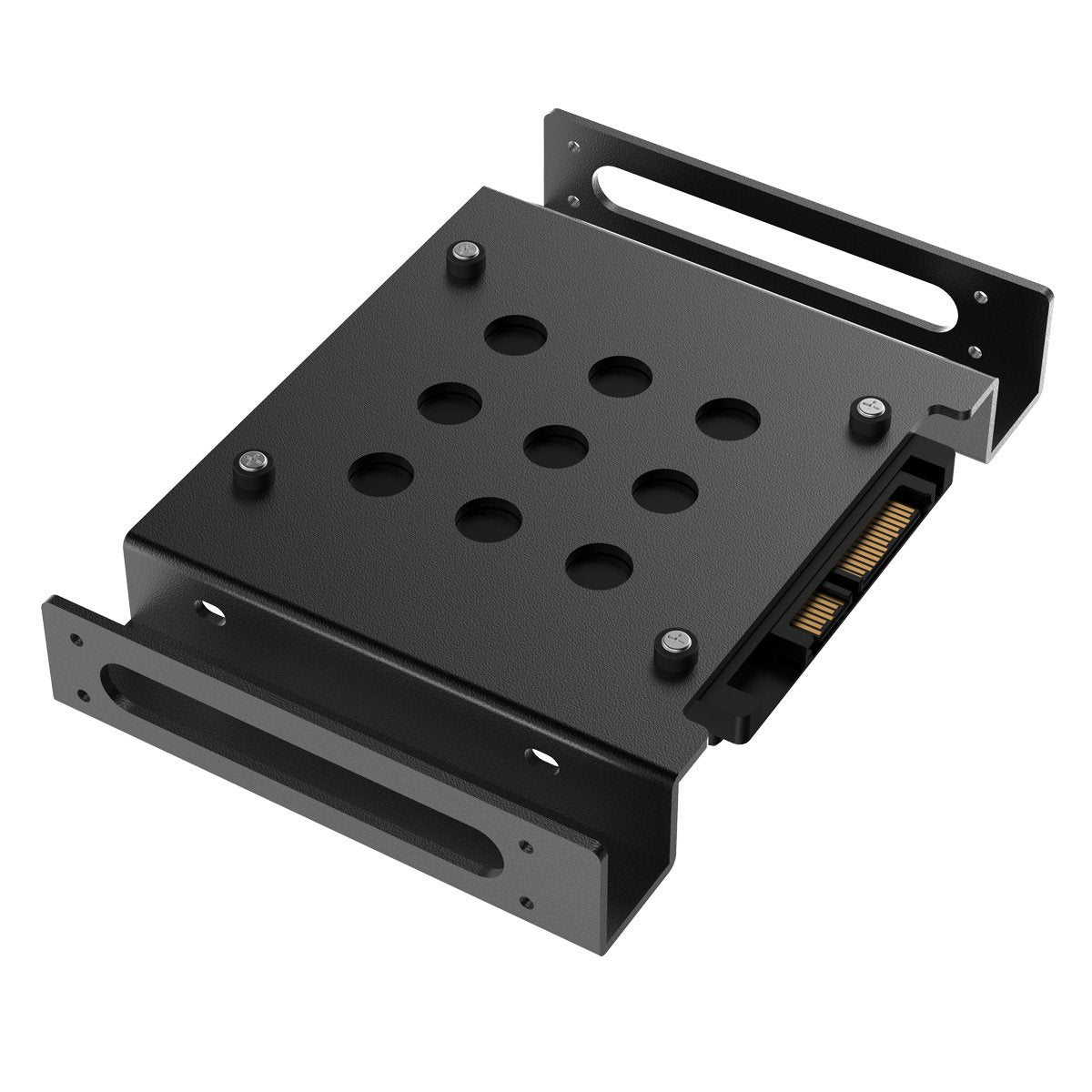 ORICO Aluminum 5.25 Inch to 2.5 or 3.5 Inch Internal Hard Disk Drive Mounting Kit with Screws and Shock Absorption Rubber Washer  Black