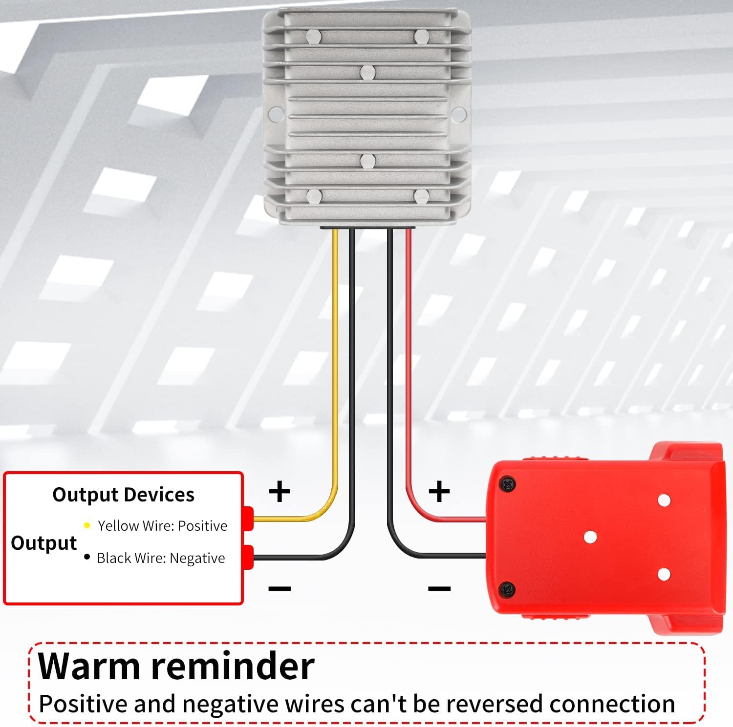 18V To 12V Step Down Converter Aadpter Compatible With Milwaukee M18 Batteries, Dc 12 Voltage Battery Power Adapter, 15A 180W Bu