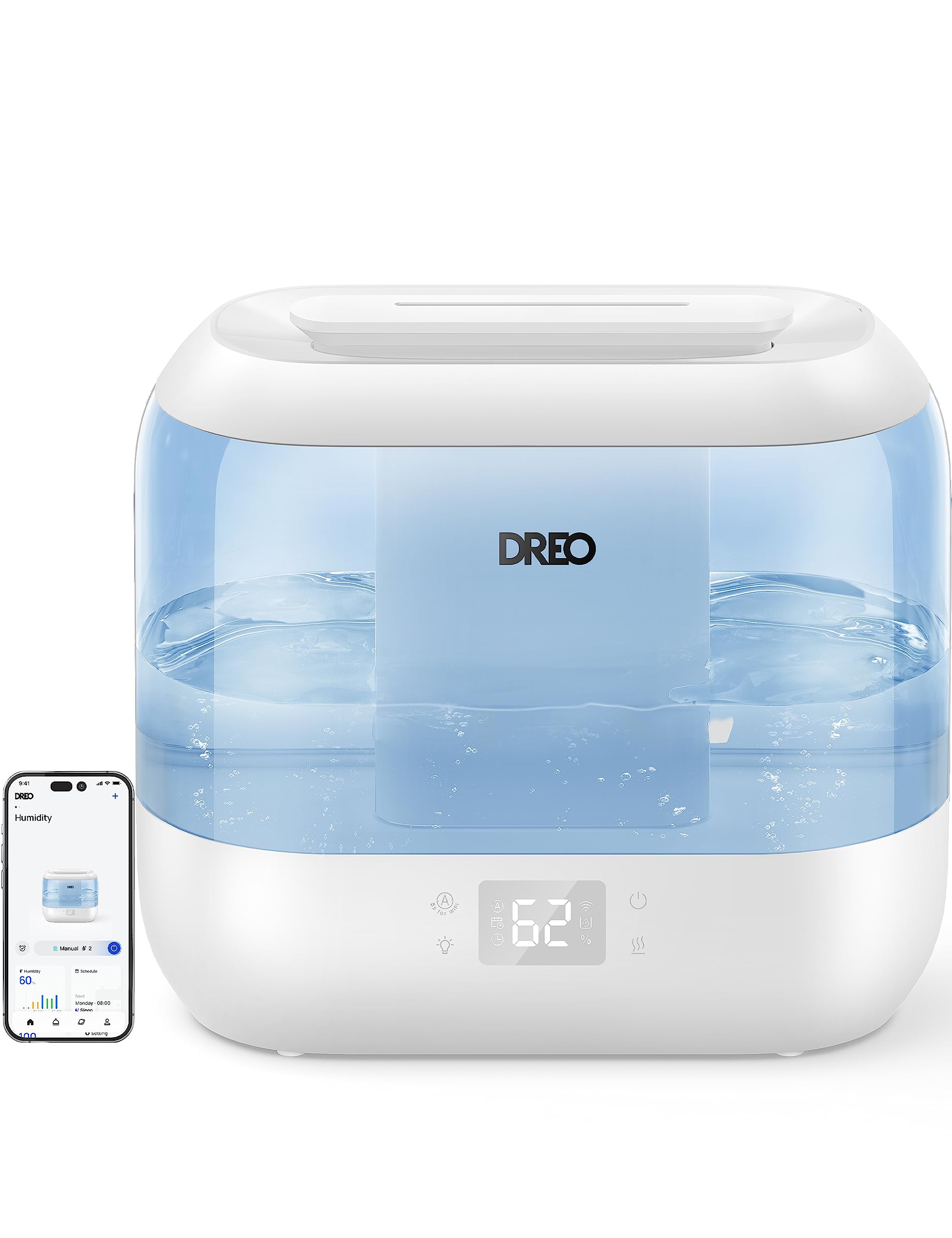 Humidifiers for Bedroom - Dreo Quiet (4L Water Tank) Cool Mist Top Fill Essential Oil Diffuser for Home, Smart App & Voice Contr