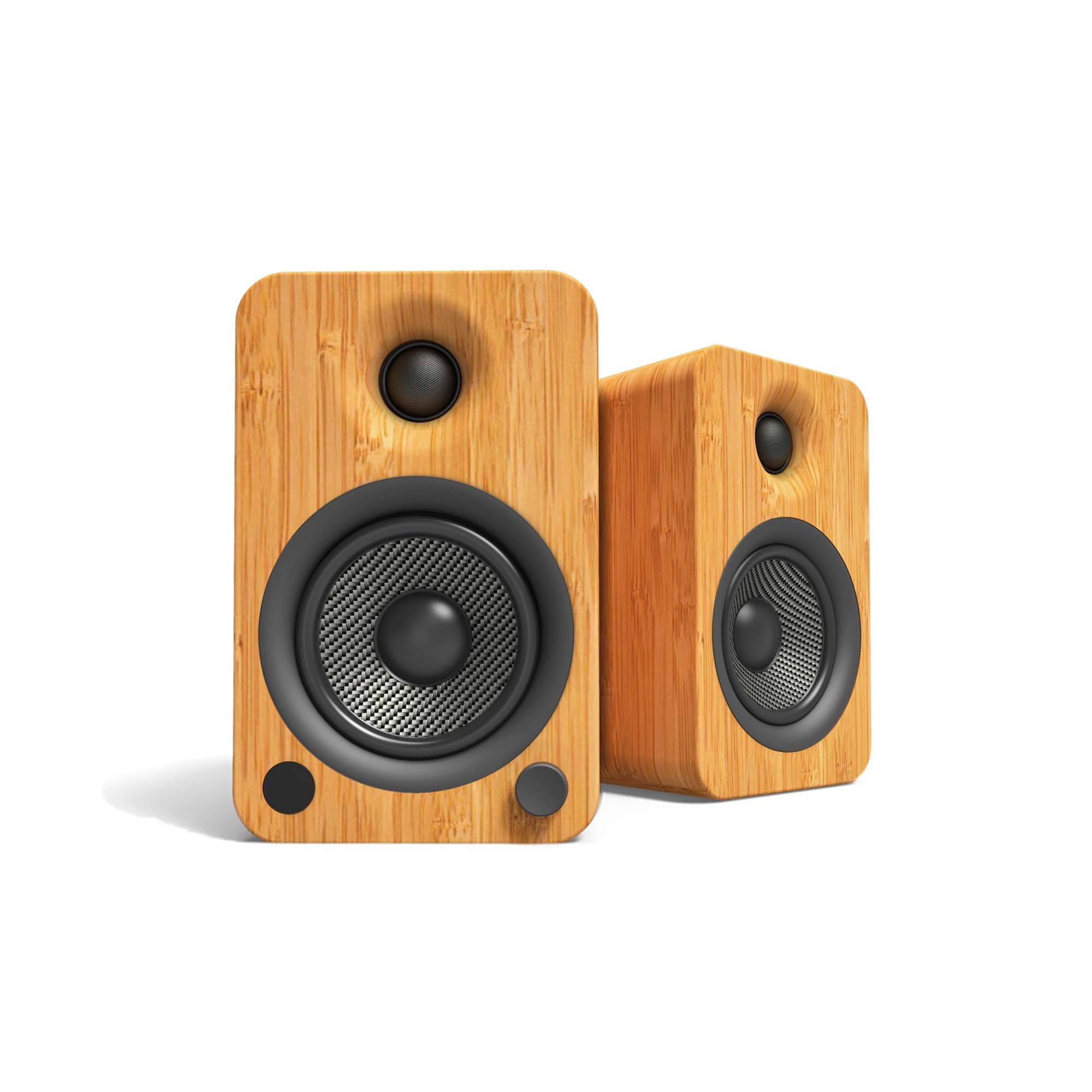 Kanto Yu4Bamboo Powered Speakers With Bluetooth And Built In Phono Preamp | Auto Standby And Startup | Remote Included | 140W Pe