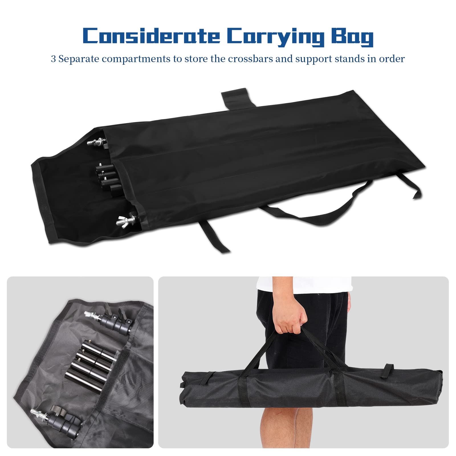 Kshioe Backdrop Stand 2X3M/6.5X9.8Ft Photo Video Studio Adjustable Background Support System Stand With Carry Bag