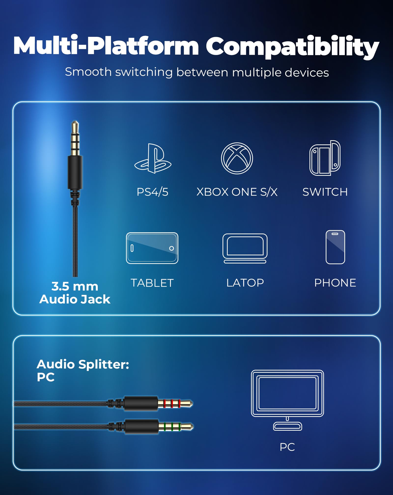 Havit H2002D Gaming Headsets For Ps4,Pc, 50Mm Drivers Surround Sound Ps5 Headset With Mic Gaming Headphones With Mic Durable Alu