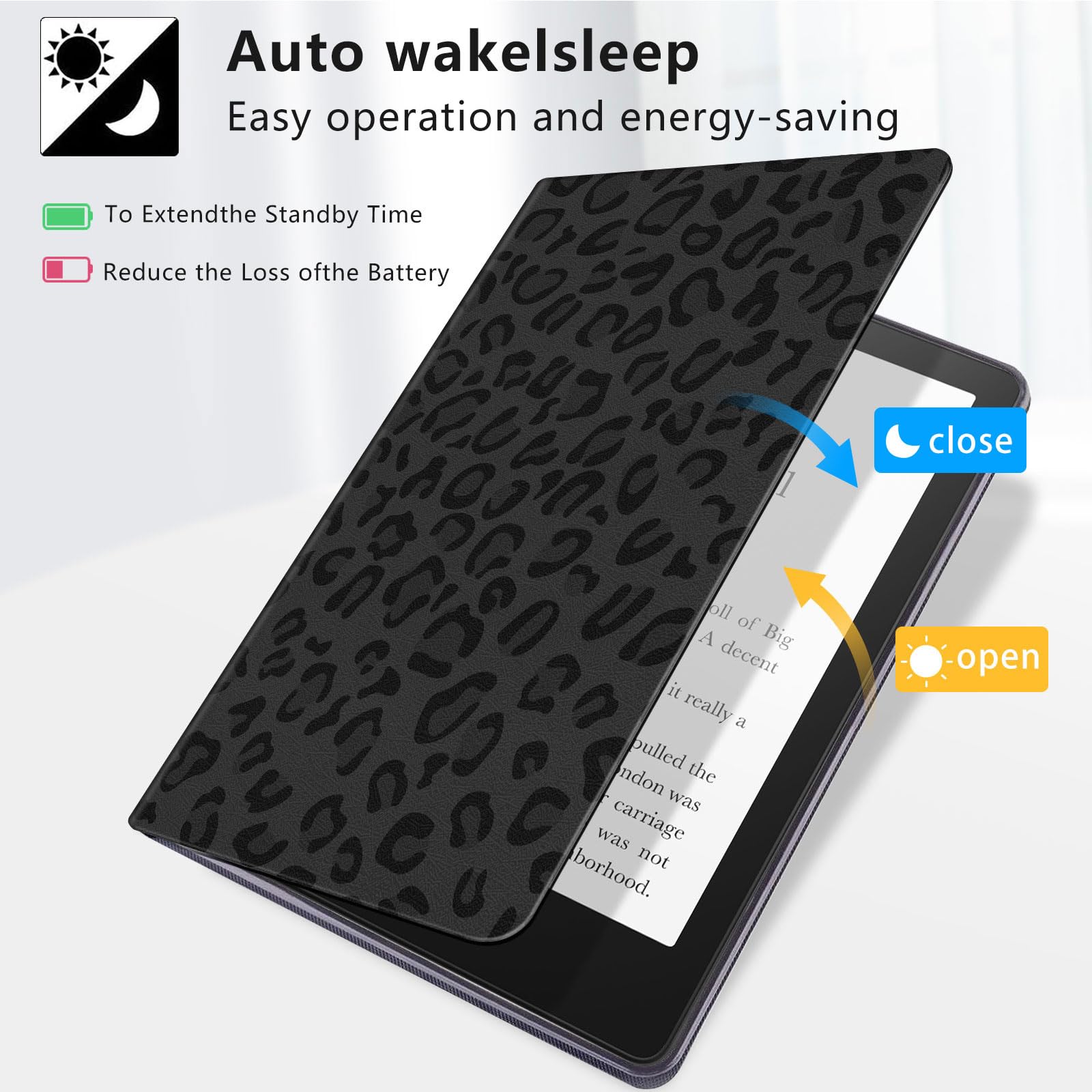 Qindaiwen Case For All New 6'' Basic Kindle 2022 Release (11Th Generation), Multiple Angle, Pu Leather Slim Folio Stand Smart Co