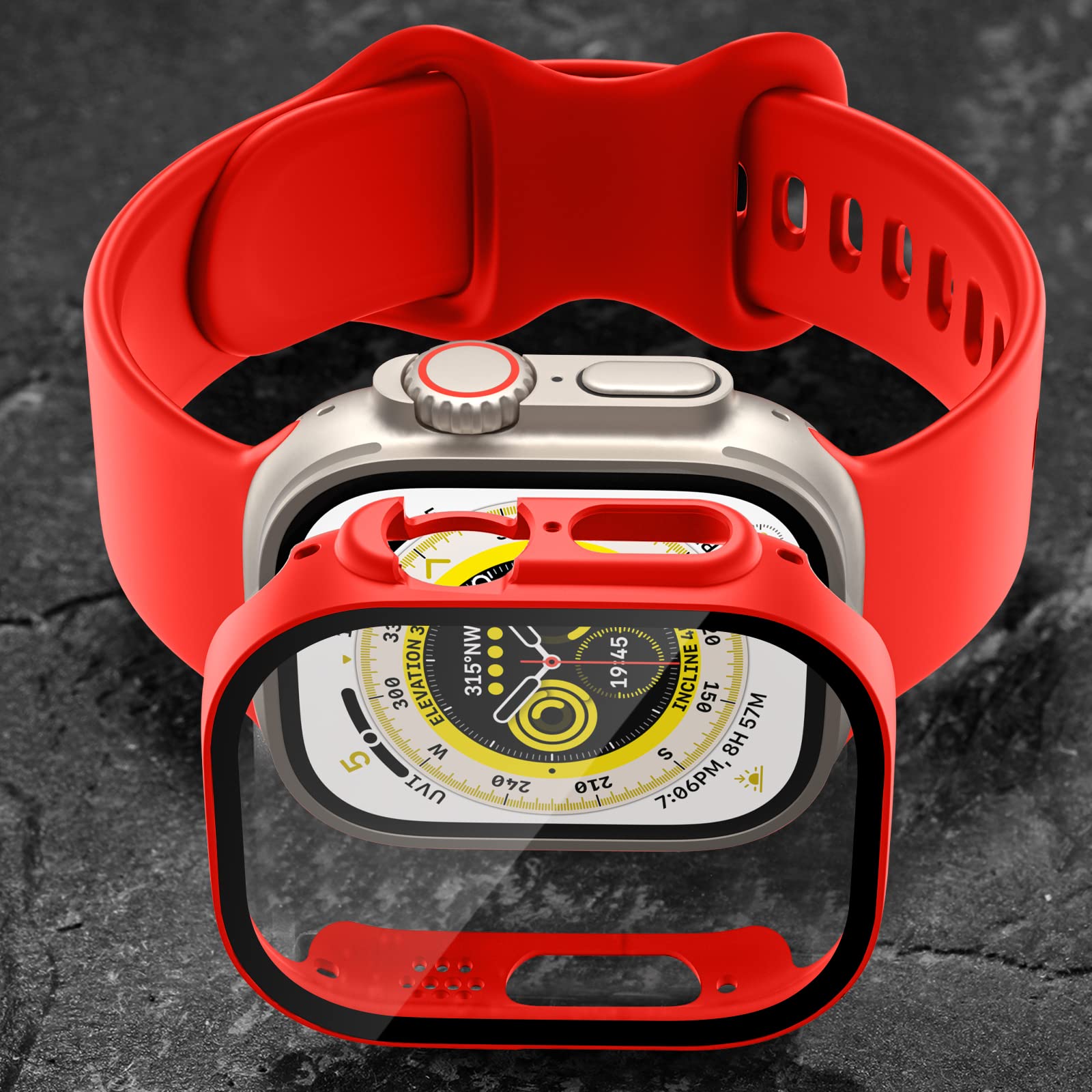 Charlam Compatible With 49Mm Apple Watch Screen Protector Ultra Iwatch Case Cover, 3 Pack Hard Pc Edge Bumper Cases Full Coverag