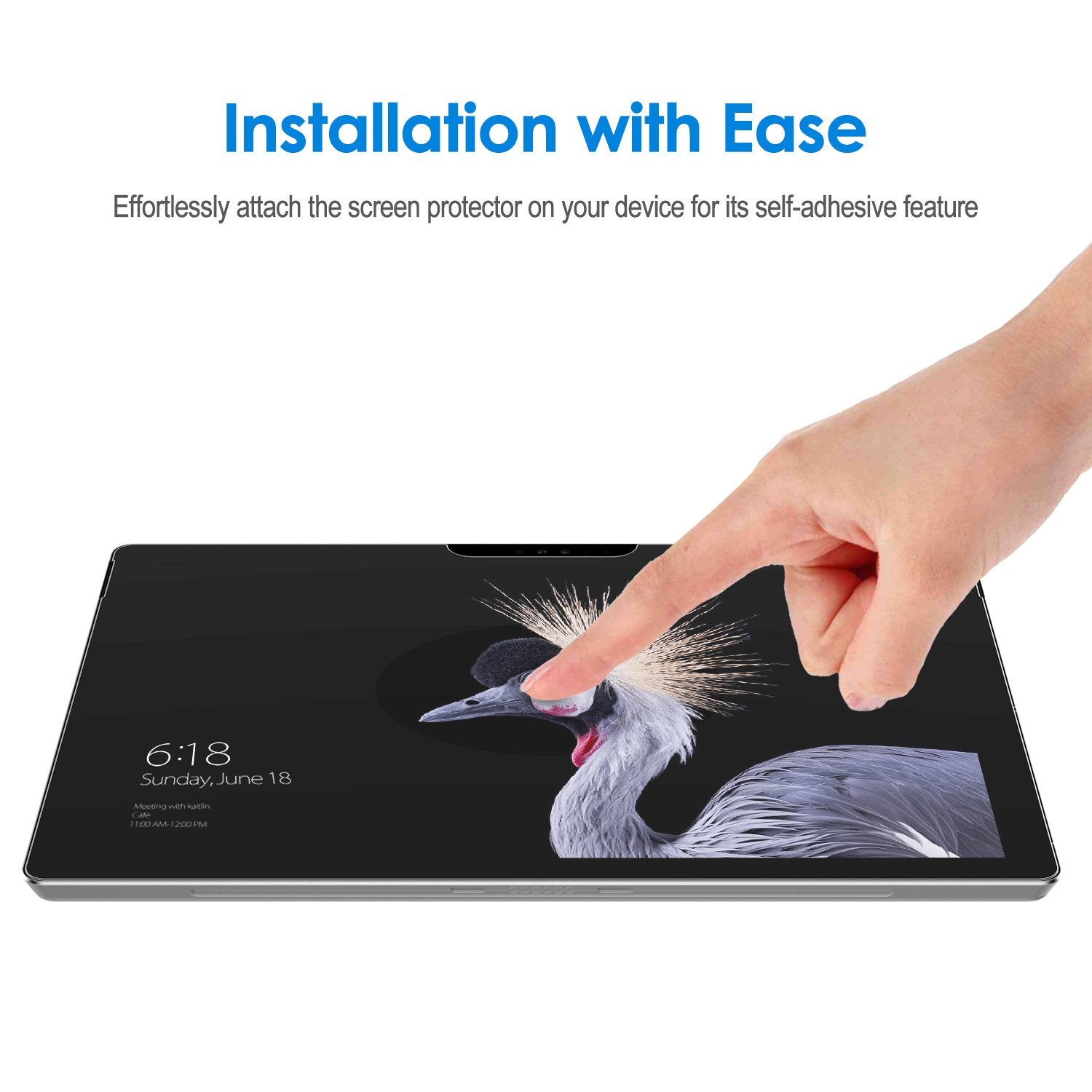 Jetech Screen Protector For Microsoft Surface Pro 6/5/4, Tempered Glass Film