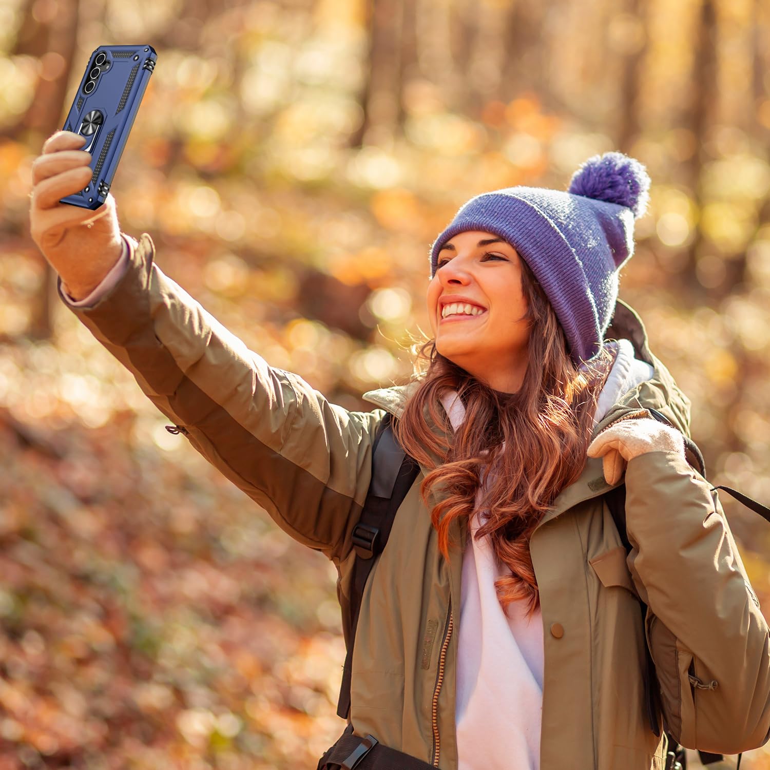 Lumarke For Galaxy A55 Case With Screen Protector,Pass 16Ft. Drop Tested Military Grade Protective Phone Cover With Magnetic Rin