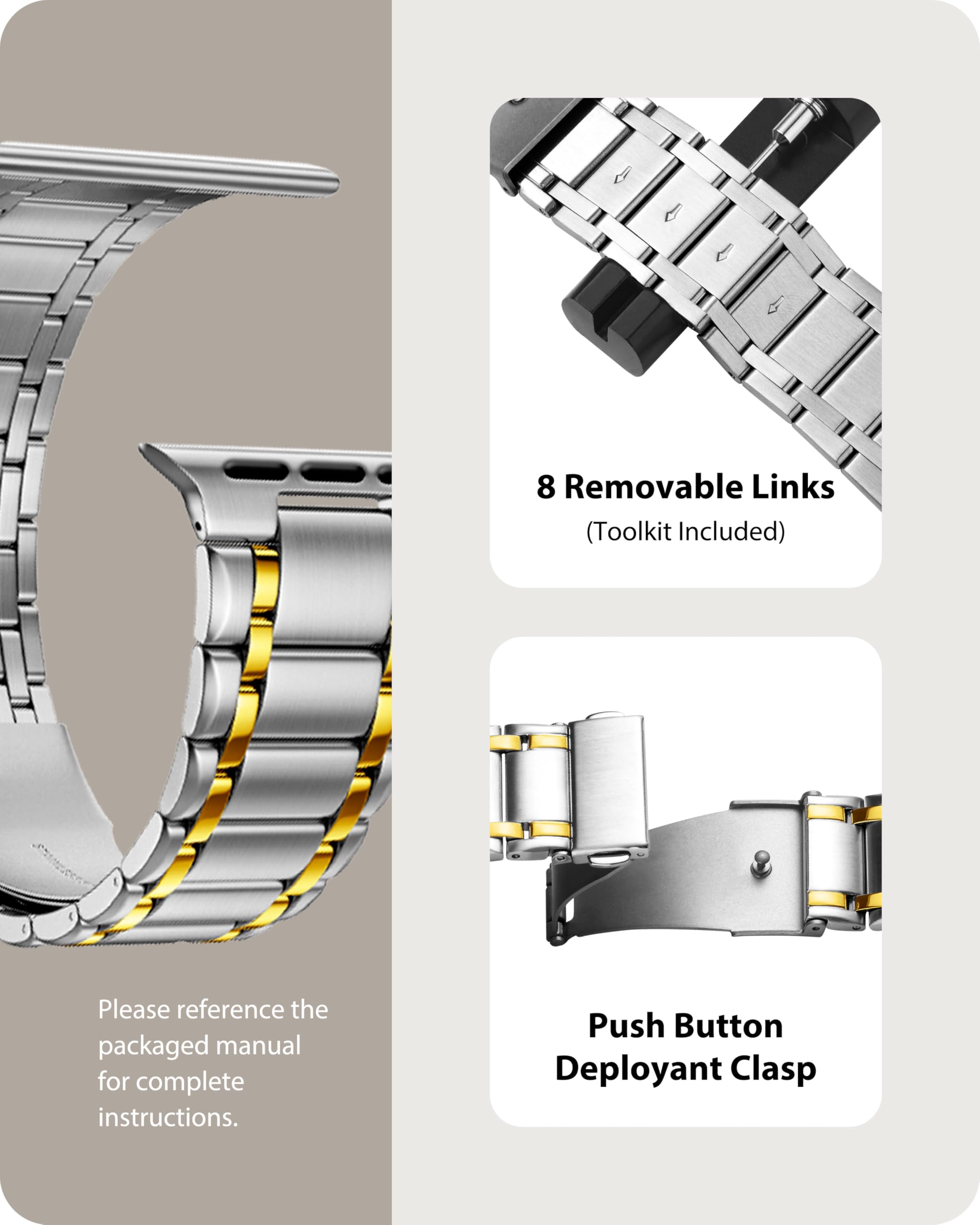Fullmosa Compatible Metal Apple Watch Bands 46Mm 45Mm 44Mm 42Mm 49Mm 41Mm 40Mm 38Mm,Iwatch Band With Case For Apple Watch Ultra