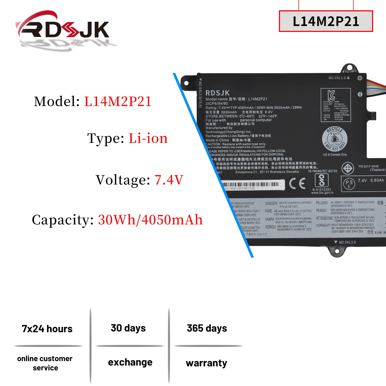 L14M2P21 L14L2P21 Laptop Battery For Lenovo Ideapad 330S 330S 14Ast 330S 14Ikb 330S 141Kb 330S 15Arr 330S 15Ast 330S 15Ikb Gtx10