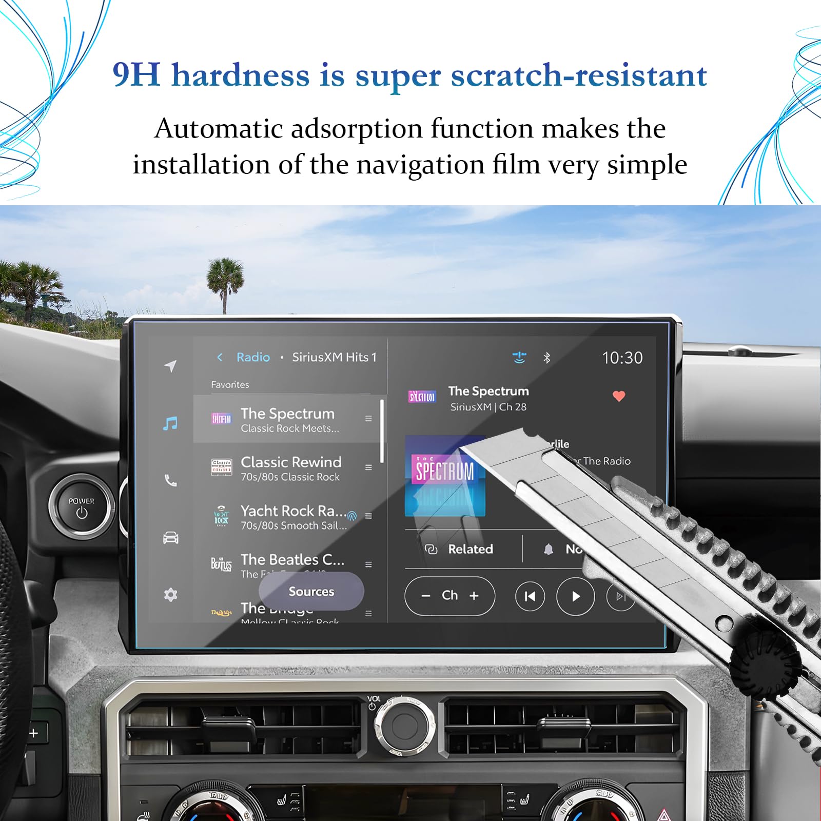 (Newest) Sktu For 2024 Toyota Tacoma Screen Protector 14 Inch For 2024 Toyota Tacoma (Limited/Trailhunter/Trd Pro) Navigation Toyota Tacoma 2024 Accessories 2024 Tacoma N400 Tempered Glass Ultra Hd