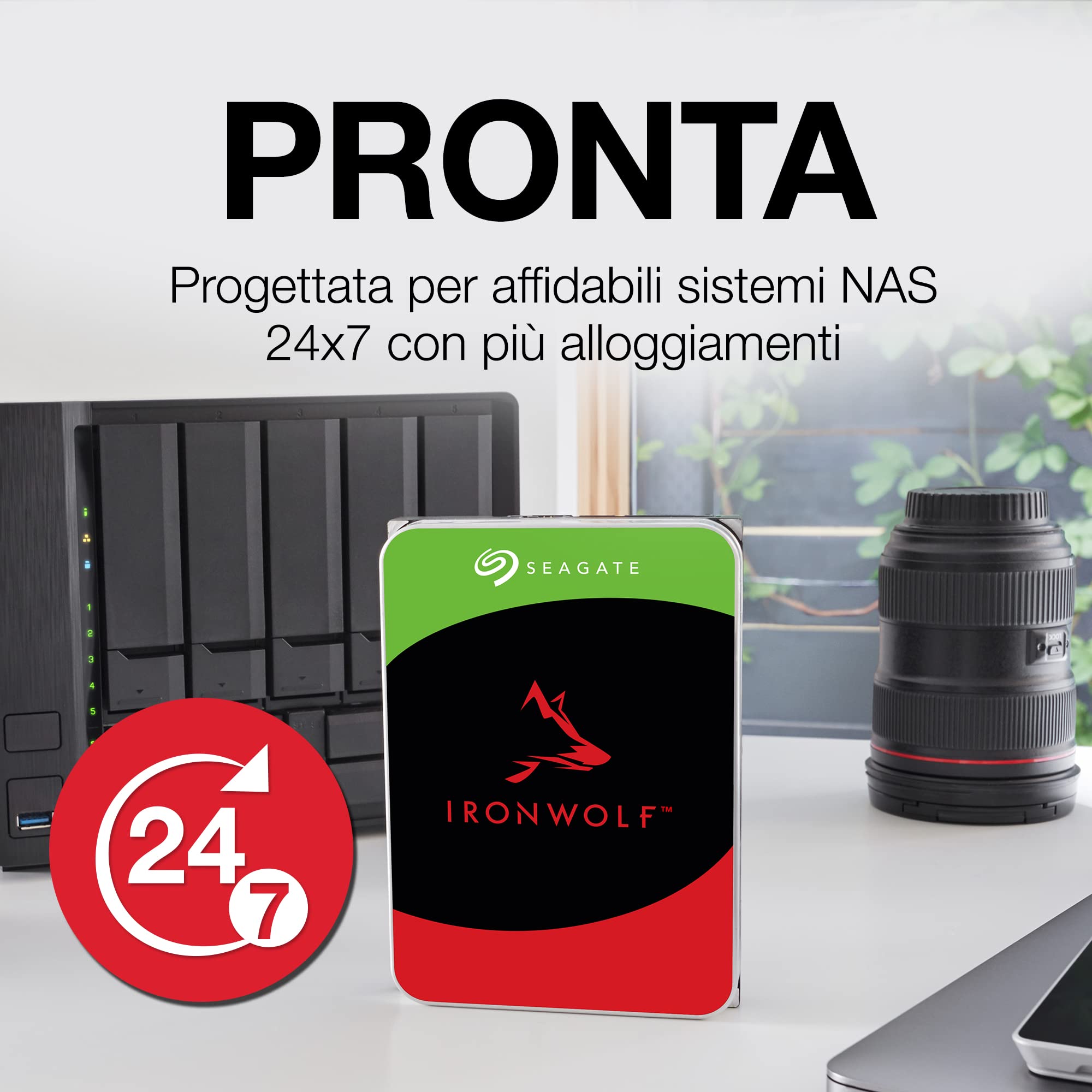 Seagate Ironwolf, 6 Tb, Enterprise Internal Nas Hdd   Cmr 3.5 Inch, Sata 6 Gb/S, 7,200 Rpm, 256 Mb Cache For Raid Nas (St6000Nt0