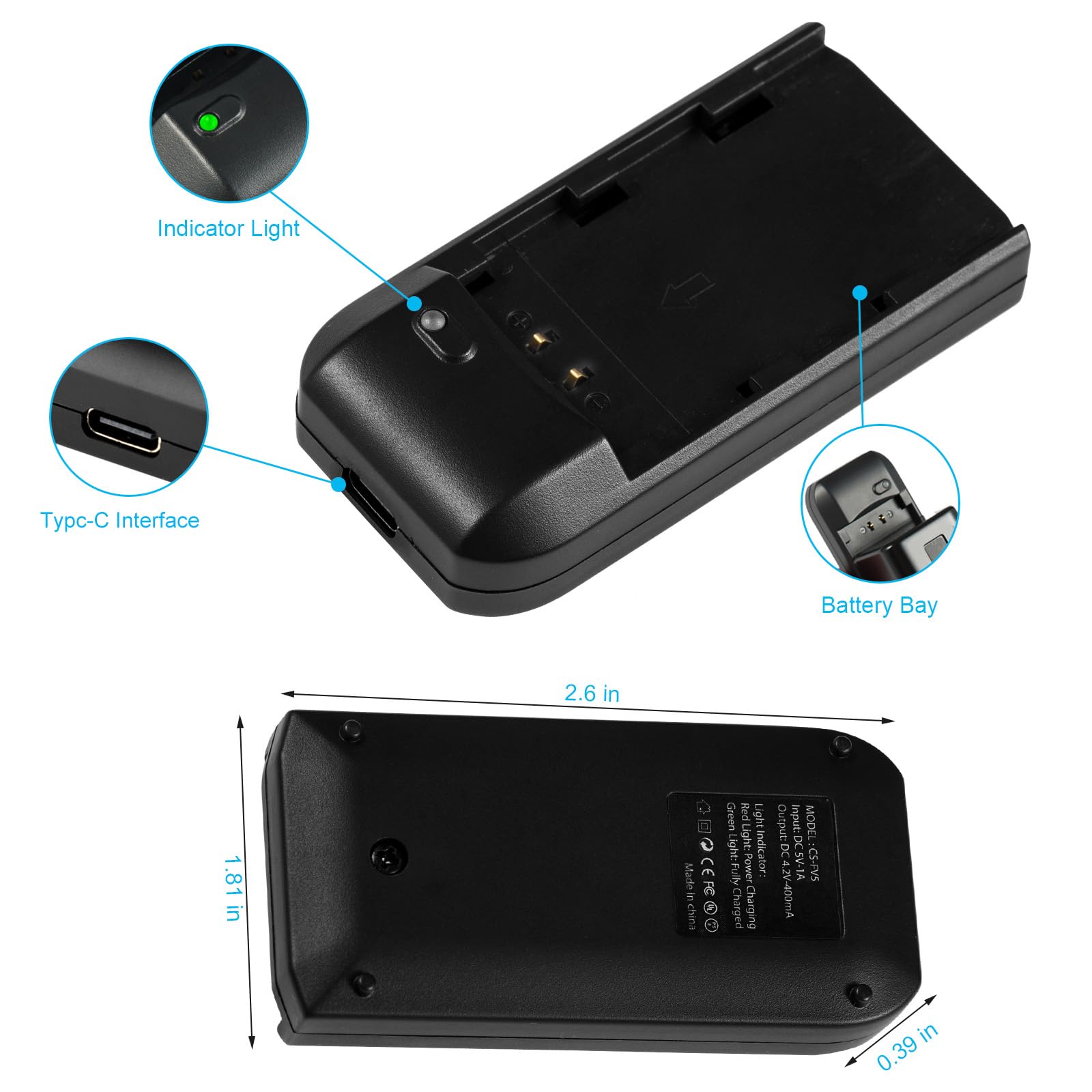 Camcorder Video Digital Camera Travel Charger And 3.7V 2000Mah Np Fv5 Plus Li Ion Rechargeable Battery(Np Fv5 Plus Battery Charg