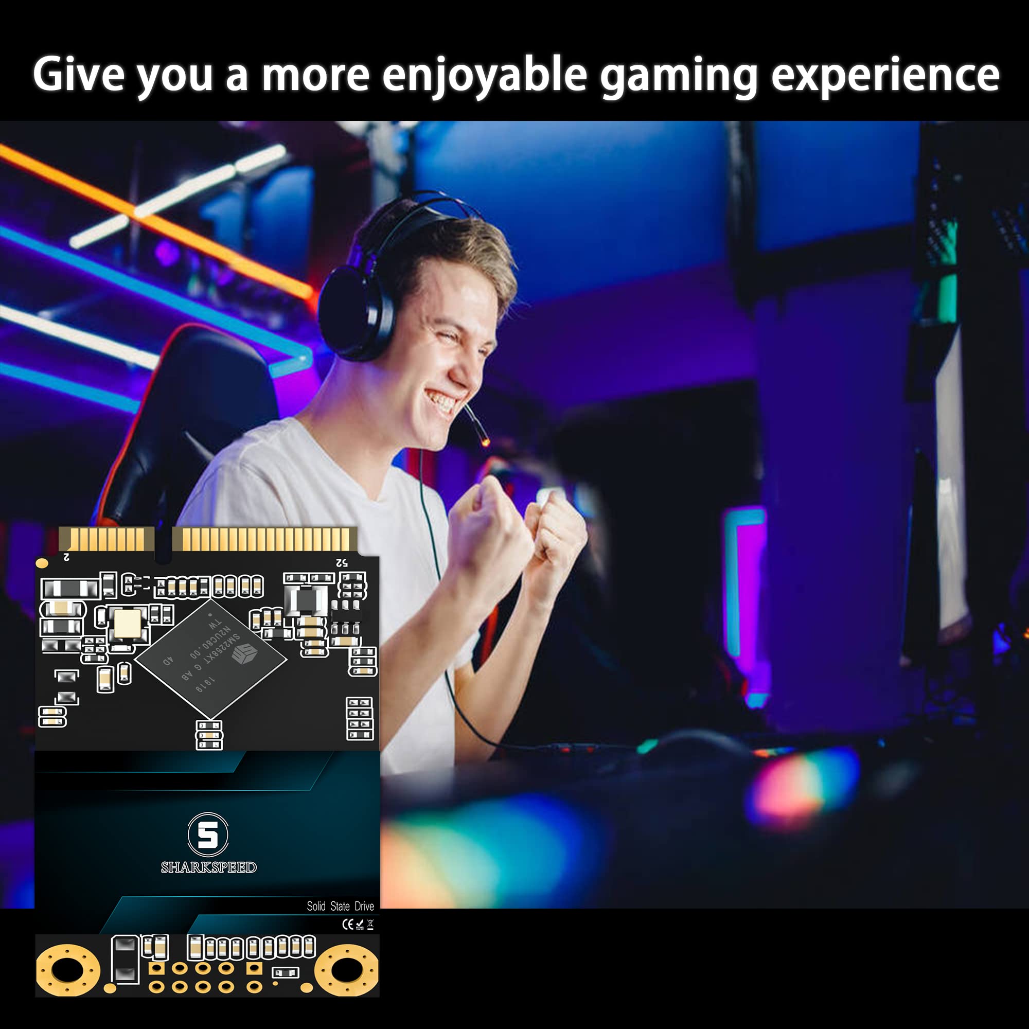 S Sharkspeed Msata Ssd 128Gb Sata 3 6Gb/S 3D Nand Mini Internal Solid State Drive For Laptop Pc Desktop (Msata, 128Gb)