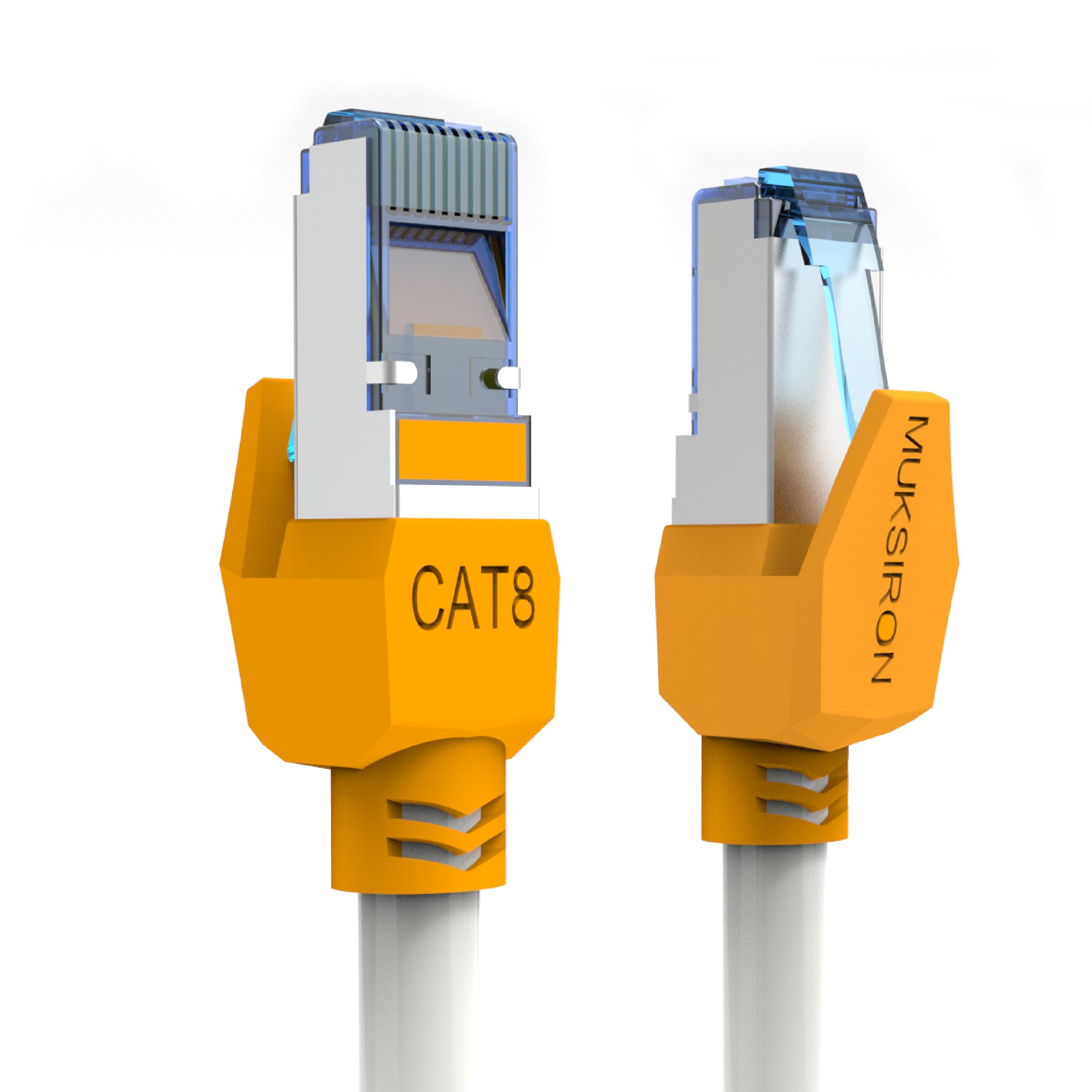 Muksiron Cat8 Ethernet Cable 3Ft,Heavy Duty High Speed 26Awg Professional Cat 8 Lan Network Cable 40Gbps, 2000Mhz With Gold Plat