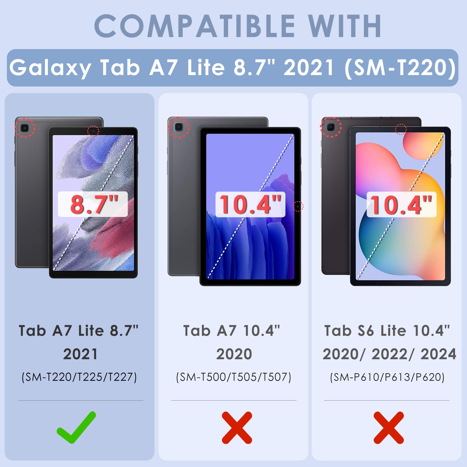 ?2 Pack?Detuosi Screen Protector For Samsung Galaxy Tab A7 Lite 8.7'' 2021 (Sm T220/T227U/T225),Ultra Clear/Case Friendly/Touch