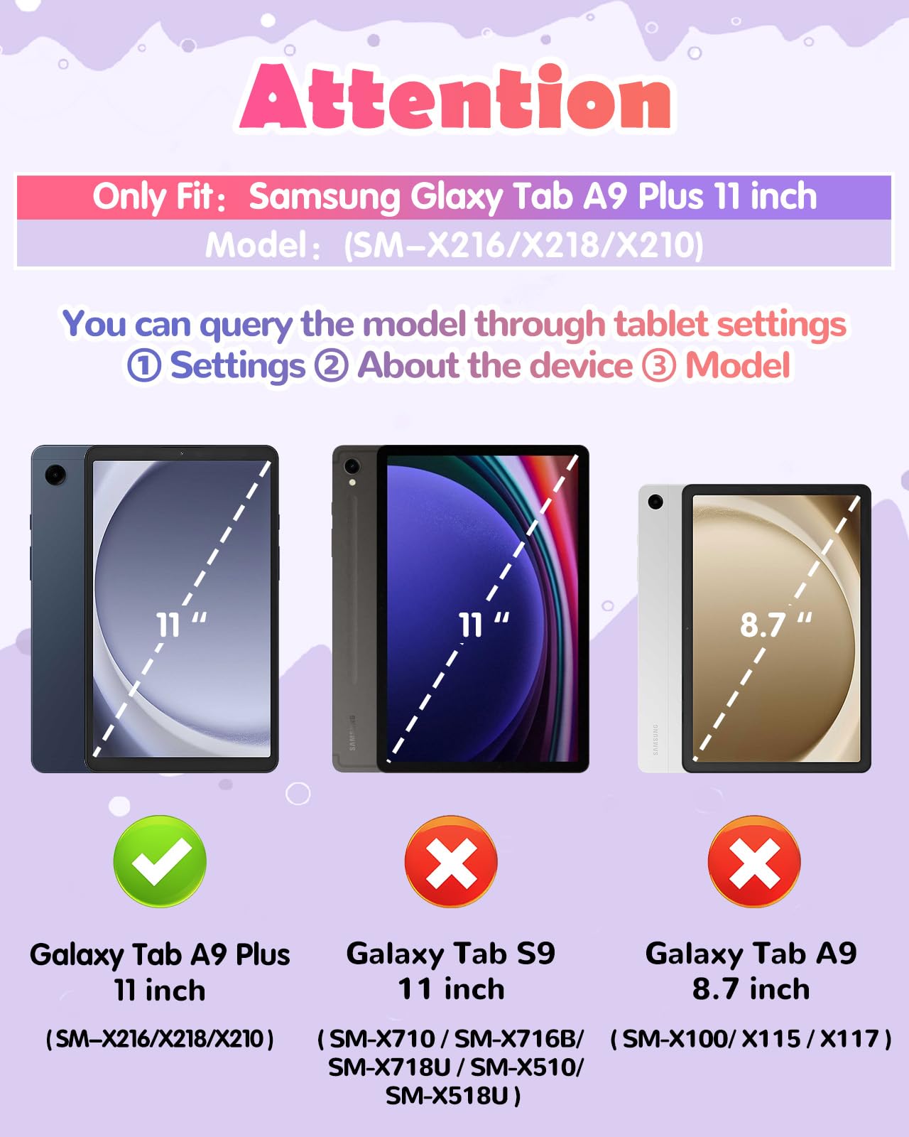 Wazzasoft For Samsung Galaxy Tab A9 Plus Case 11    Girls Cute Cat Kawaii Cover Girly 3D Cartoon Women Kitten With Rotating Hand