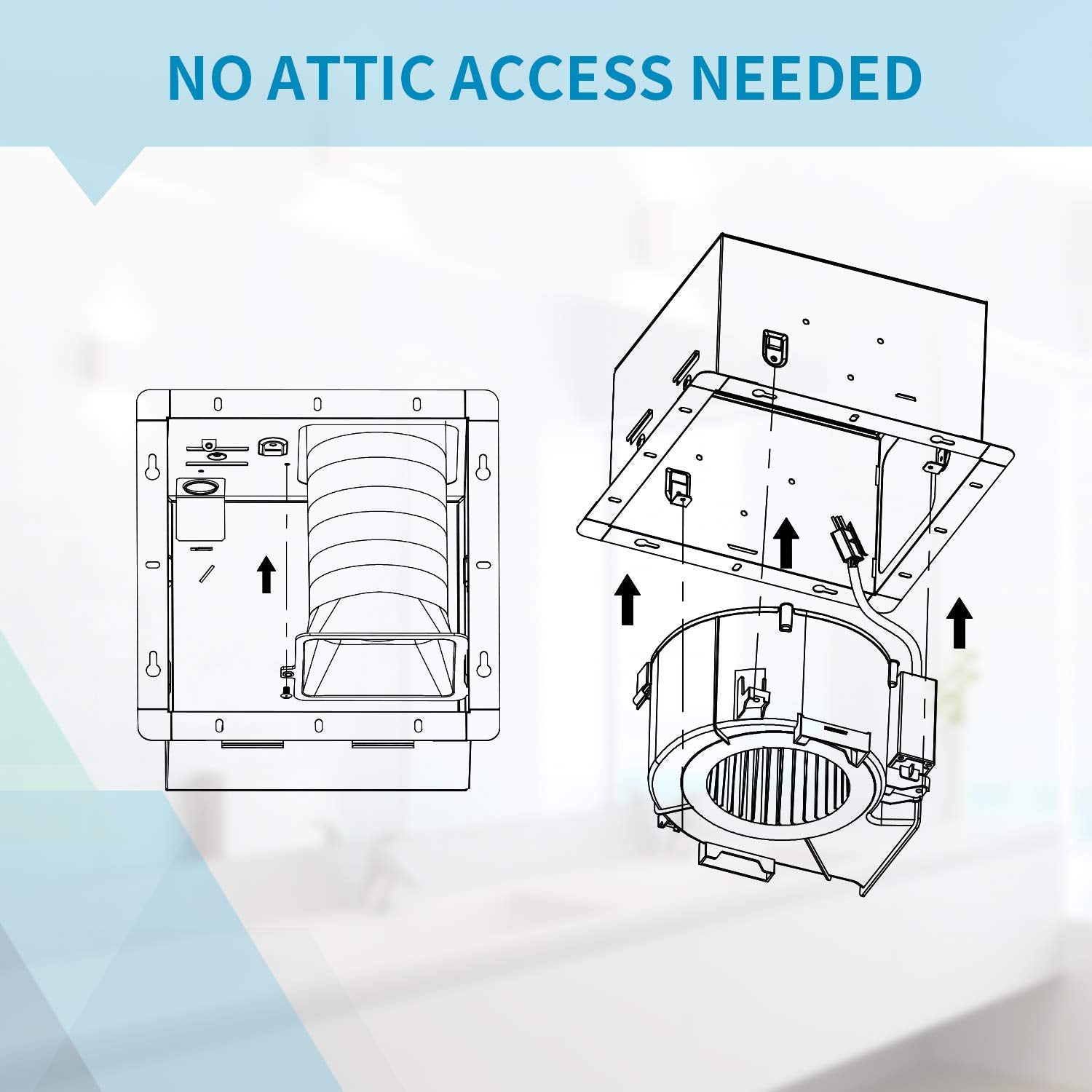 Tech Drive Bathroom Exhaust Fan With Light, 110 Cfm, Super Quiet 1.2 Sone Bathroom Fan With Light,1000Lm Dimmable 3Cct Led Light