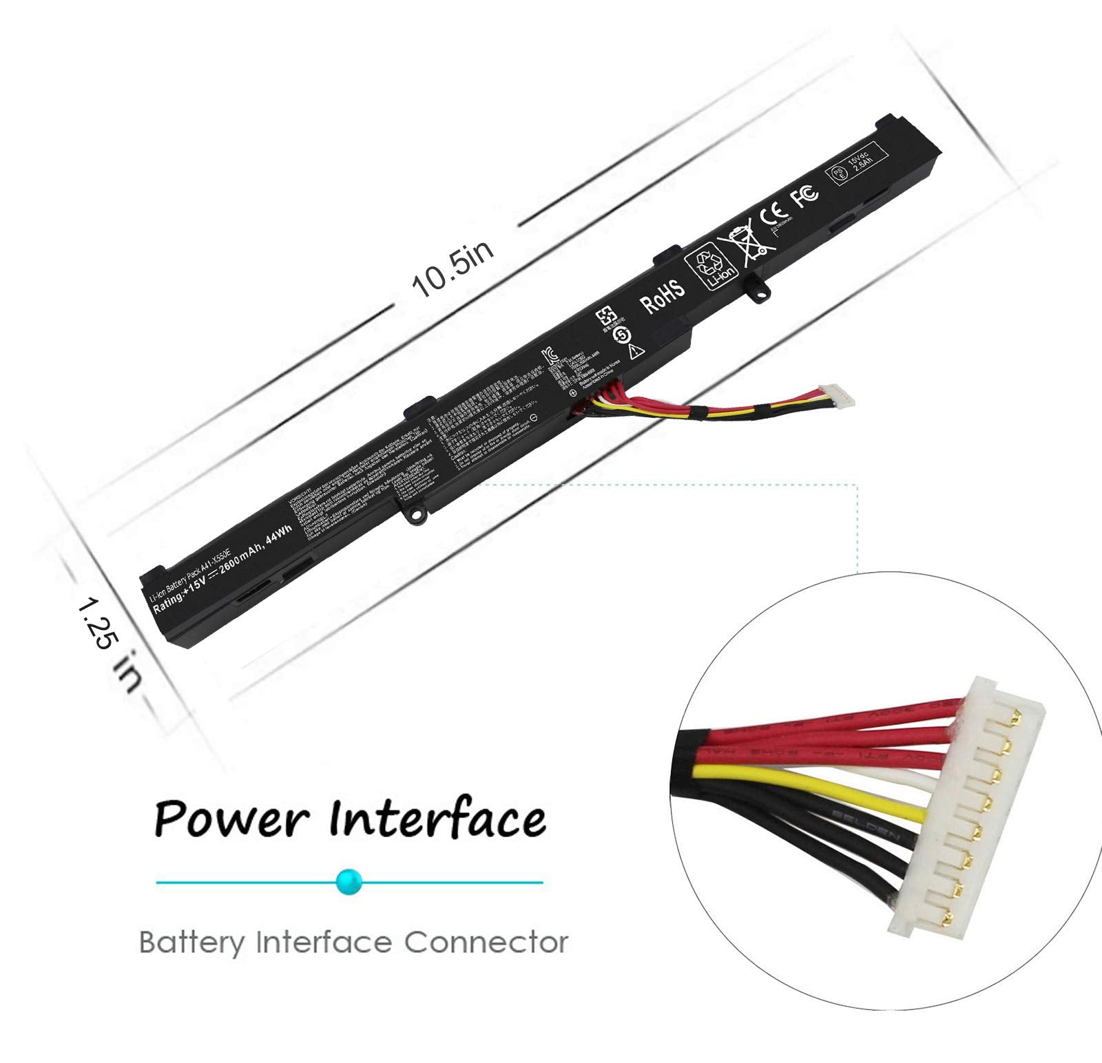 Vinpera A41 X550E Battery For Asus X450 X550 X550E X550L X550Lb X550V X550Z X550Za X751L K550 K550D F450 F450C X751M X750J X750J