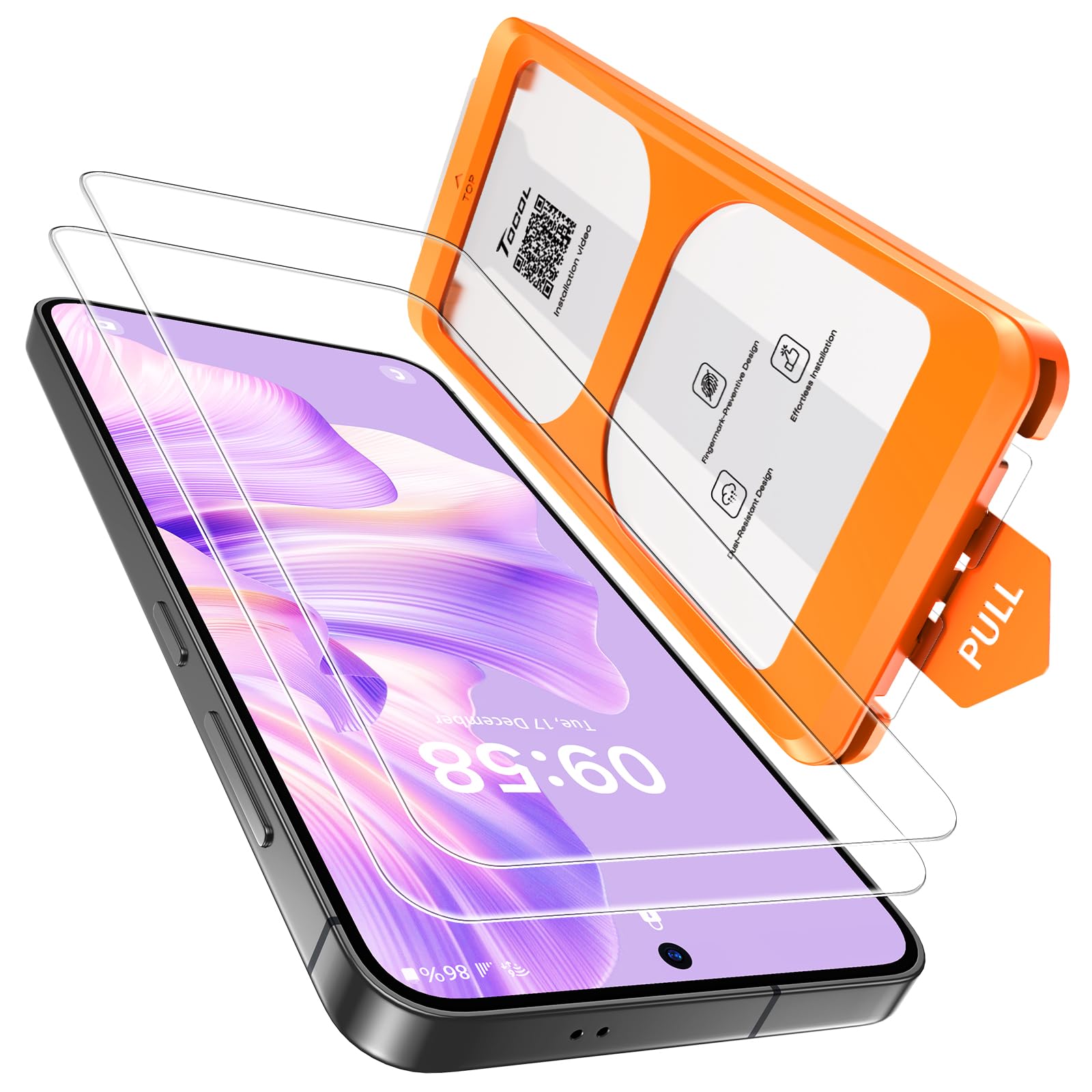 TOCOL for Samsung Galaxy S26 Screen Protector Military Grade Shatterproof HD Tempered Glass Easy Installation Case Friendly 2 Pa