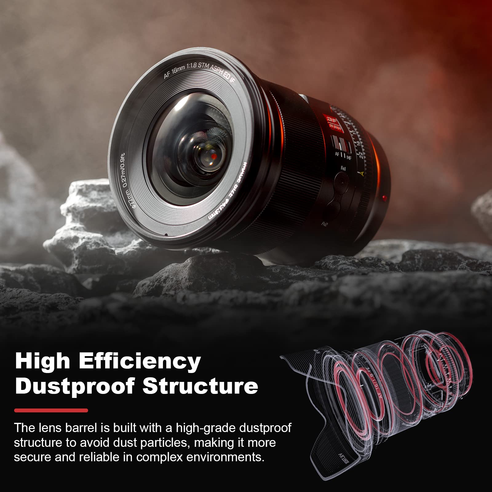 Viltrox 16Mm F1.8 F1.8 Autofocus Prime Lens For Sony E Mount Lens,Fe Large Aperture Wide-Angle Lens With Built-In Lcd Screen Com