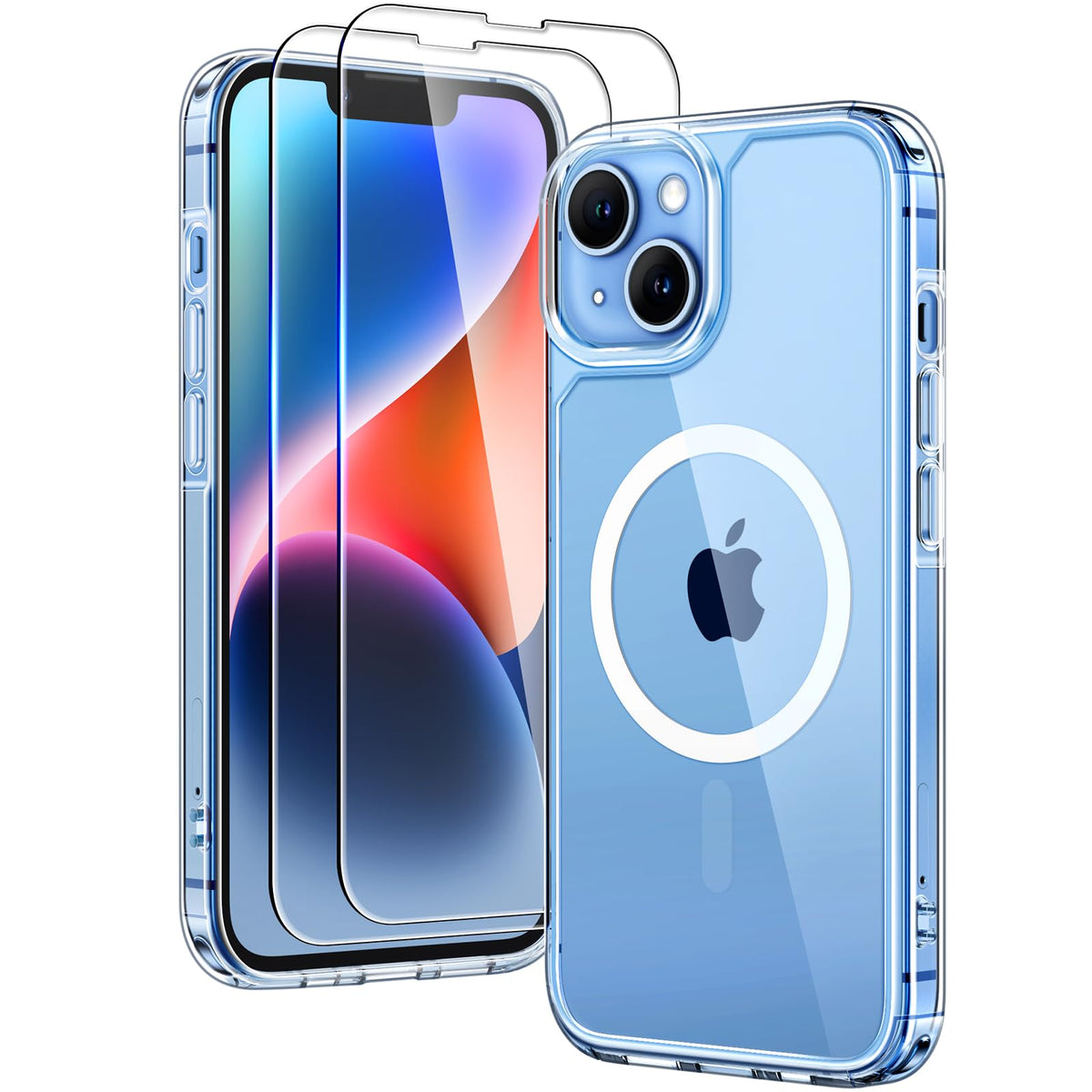 Tauri 3 In 1 For Iphone 14 Plus Case, Compatible With Magsafe [Not Yellowing] With 2X Screen Protector, Military Grade Protectio