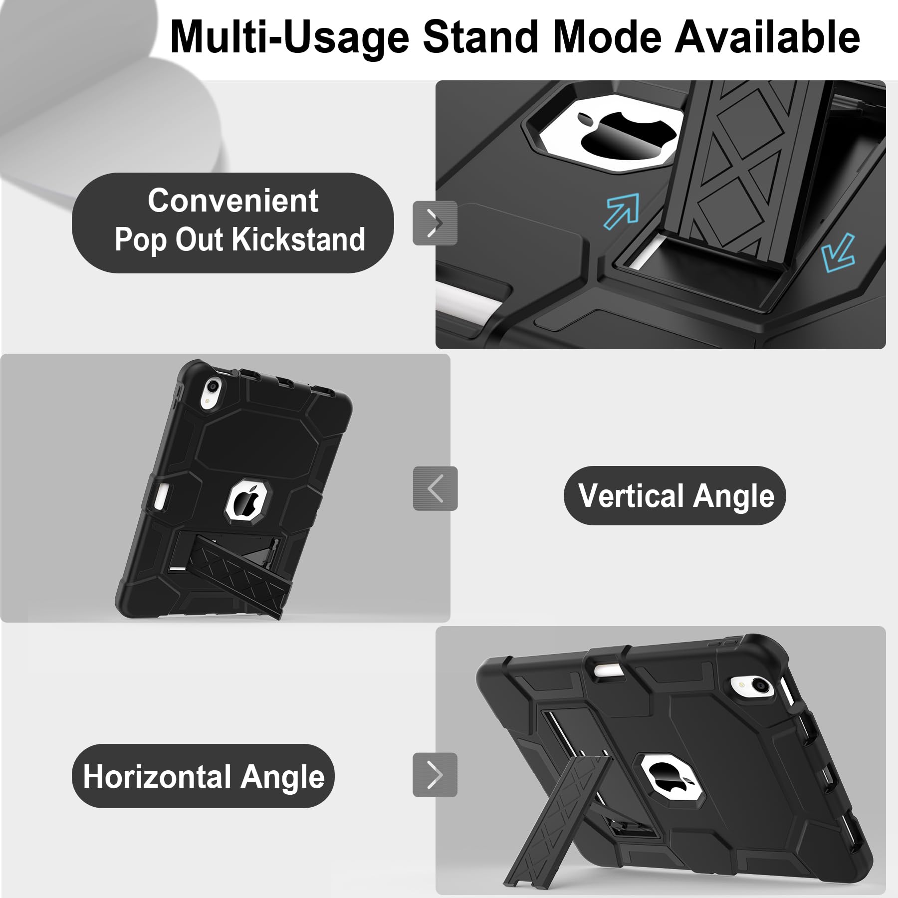 Ccmao For Ipad Air 11 Inch Case 2024/Ipad Air 5Th Generation Case 2022/Ipad Air 4Th Gen Case 2020 With Pencil Holder And Kicksta