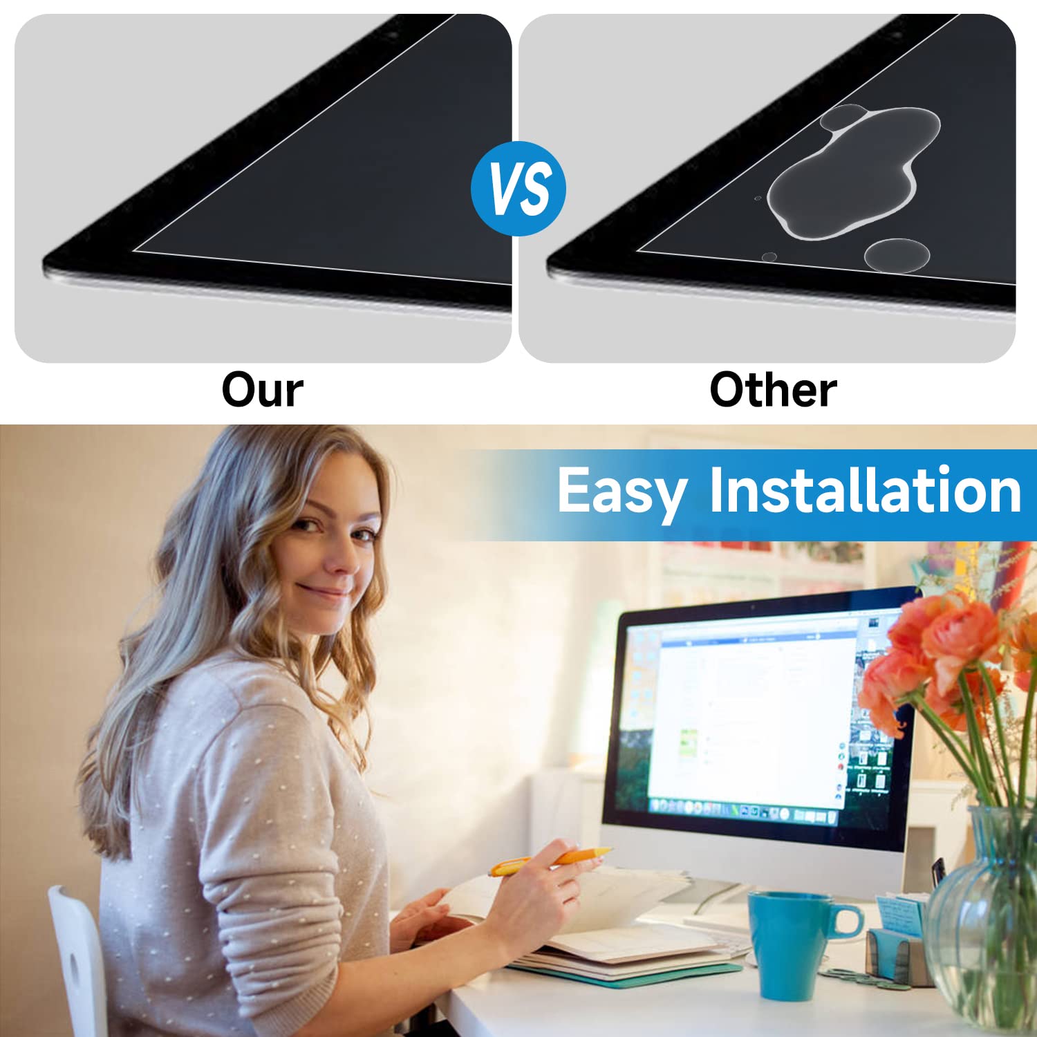 F Forito 2 Pack Compatible With Imac 24 Inch Anti Glare Matte Computer Screen Protector, Eye Protection Computer Screen Cover Co