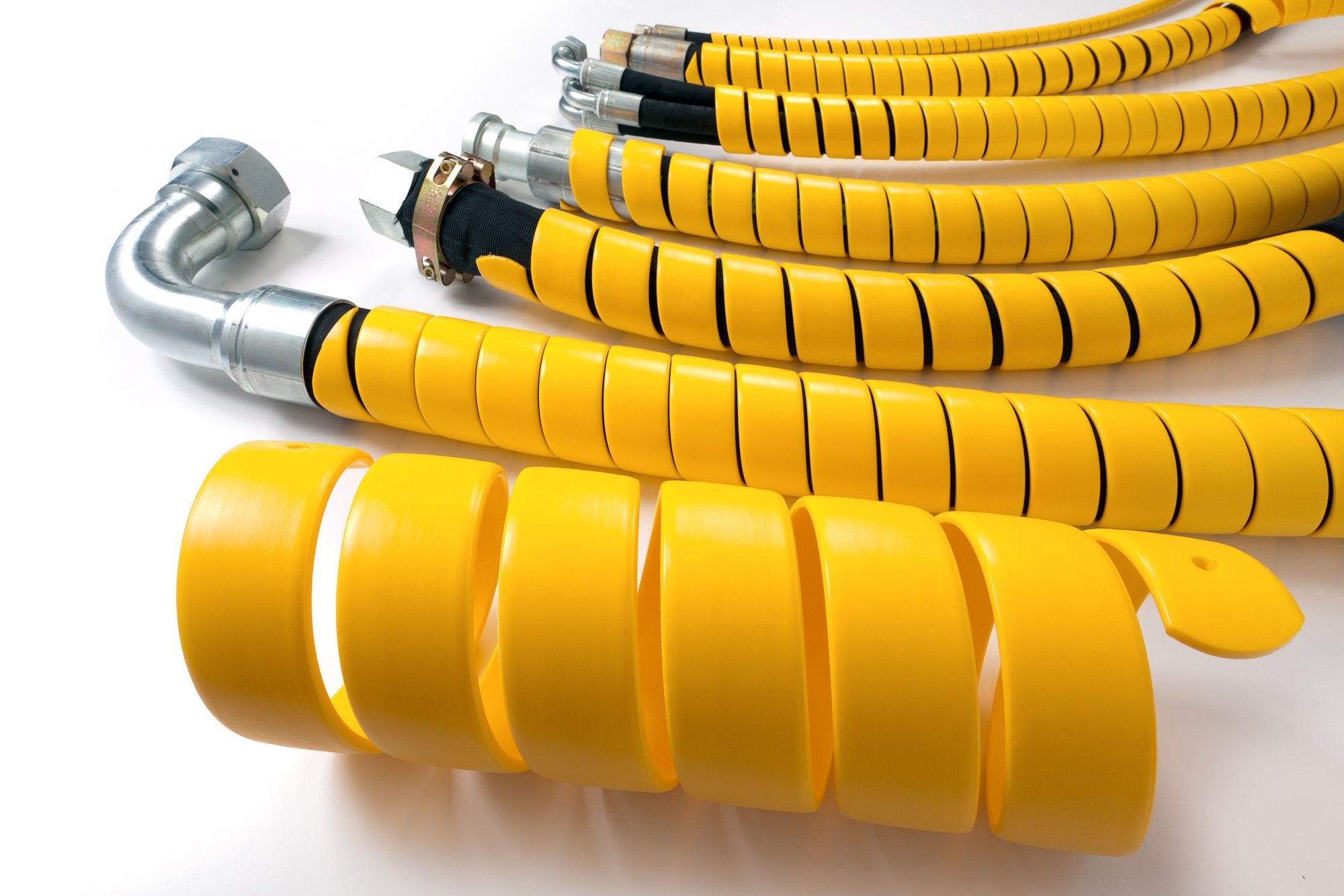 Caplugs Spss Series   Plastic Safeplast Safe Spirals, Spiral Wrap Hose & Cable Protector, Yellow Hd Pe, 1.25'' Od X 100' L Hydra