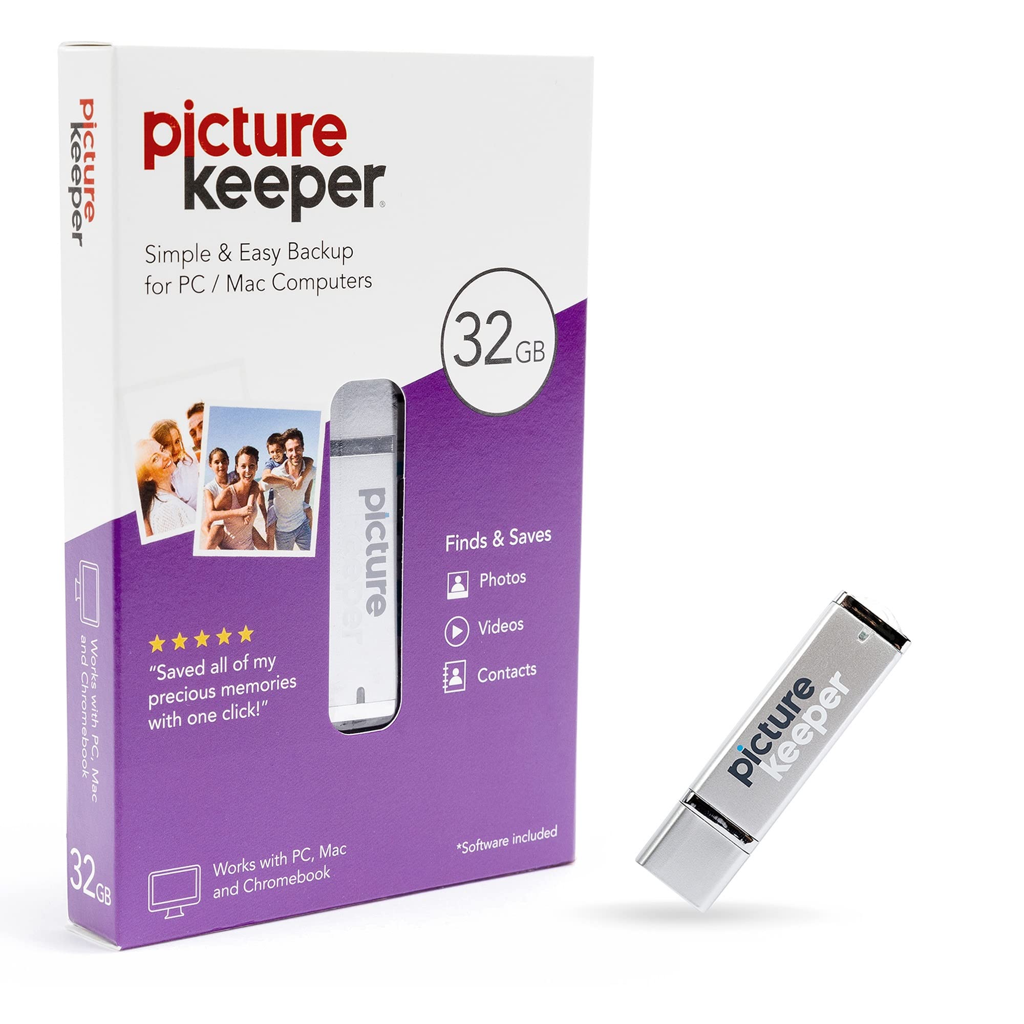 Picture Keeper Photo & Video Usb Flash Drive For Mac And Pc Computers, 32Gb Thumb Drive